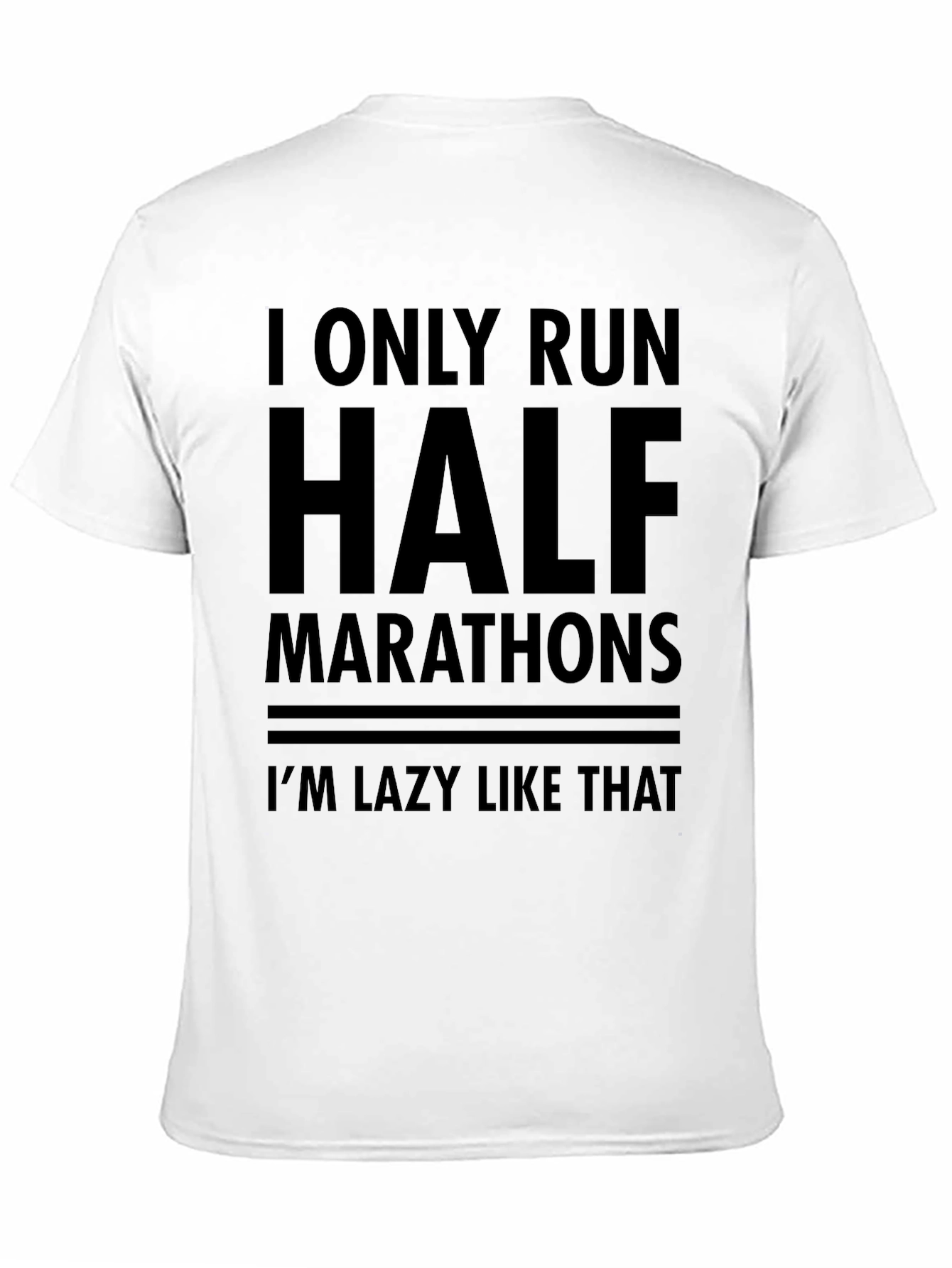 Funny Half Marathon Lazy Runner Black T-Shirt