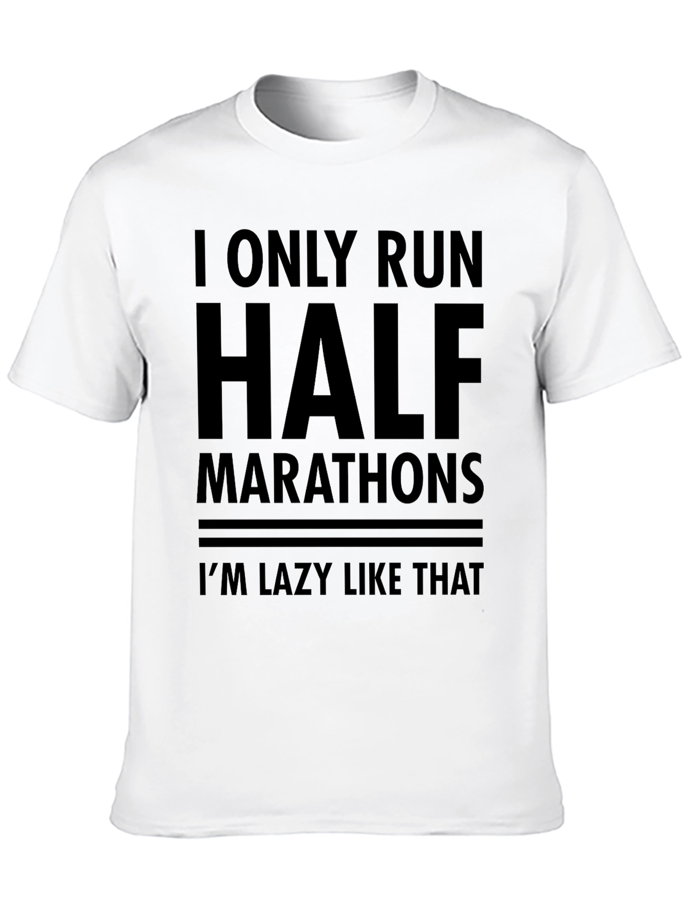 Funny Half Marathon Lazy Runner Black T-Shirt