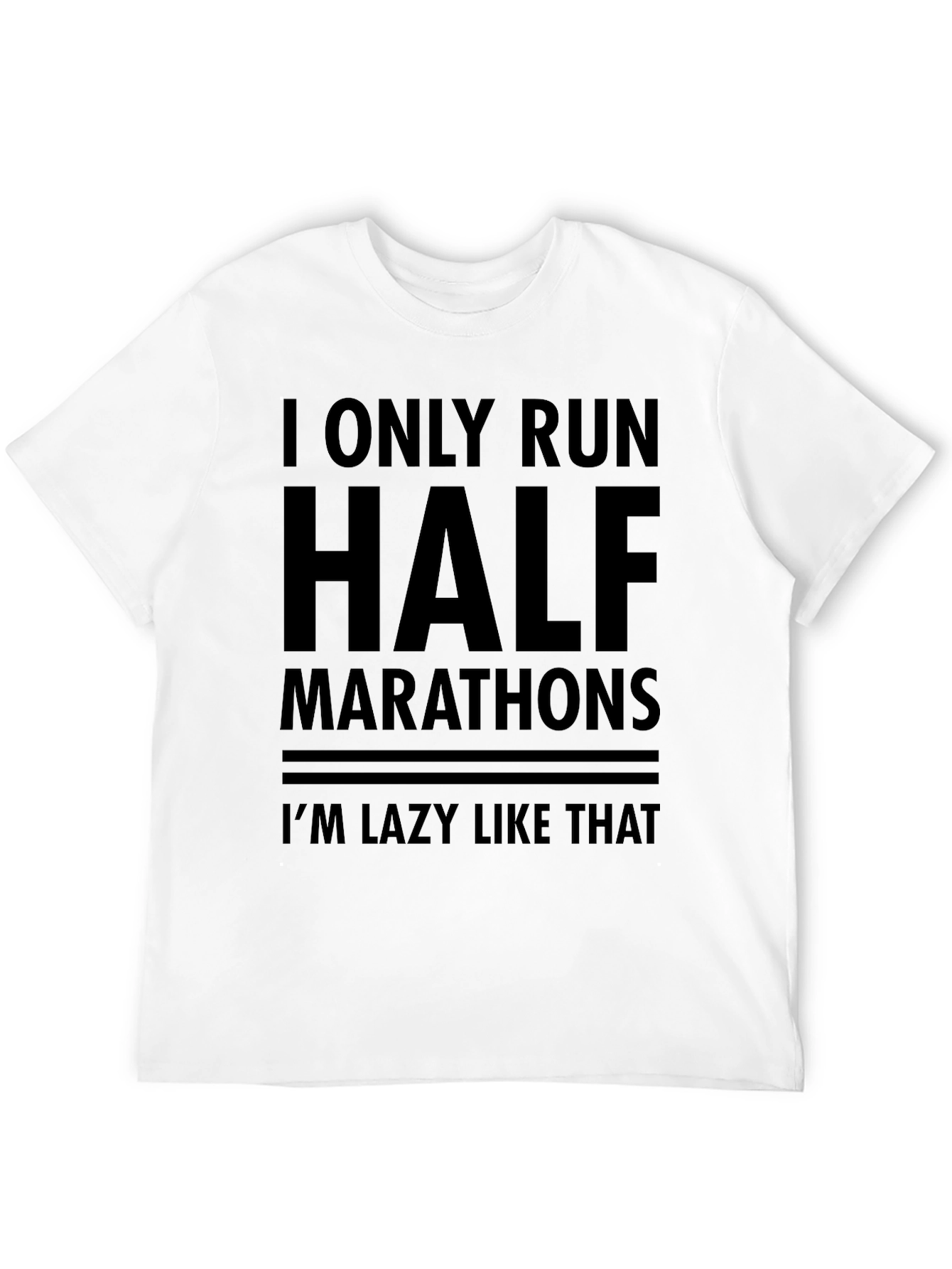 Funny Half Marathon Lazy Runner Black T-Shirt