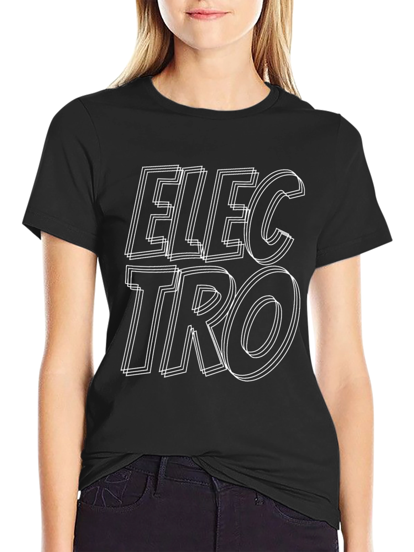 Electro Graphic T-Shirt - Black Cotton Blend Tee