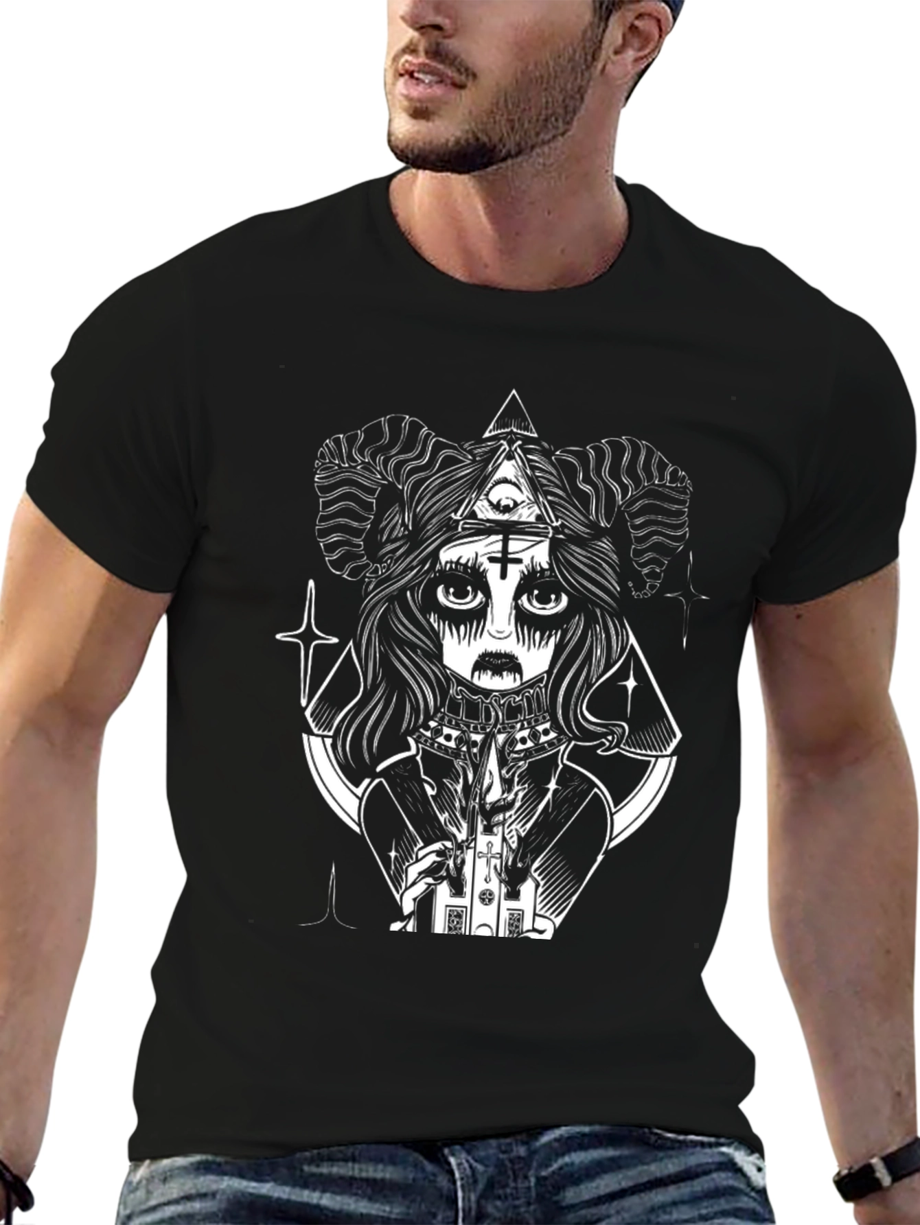 Occult Goth Graphic Tee - Black T-Shirt