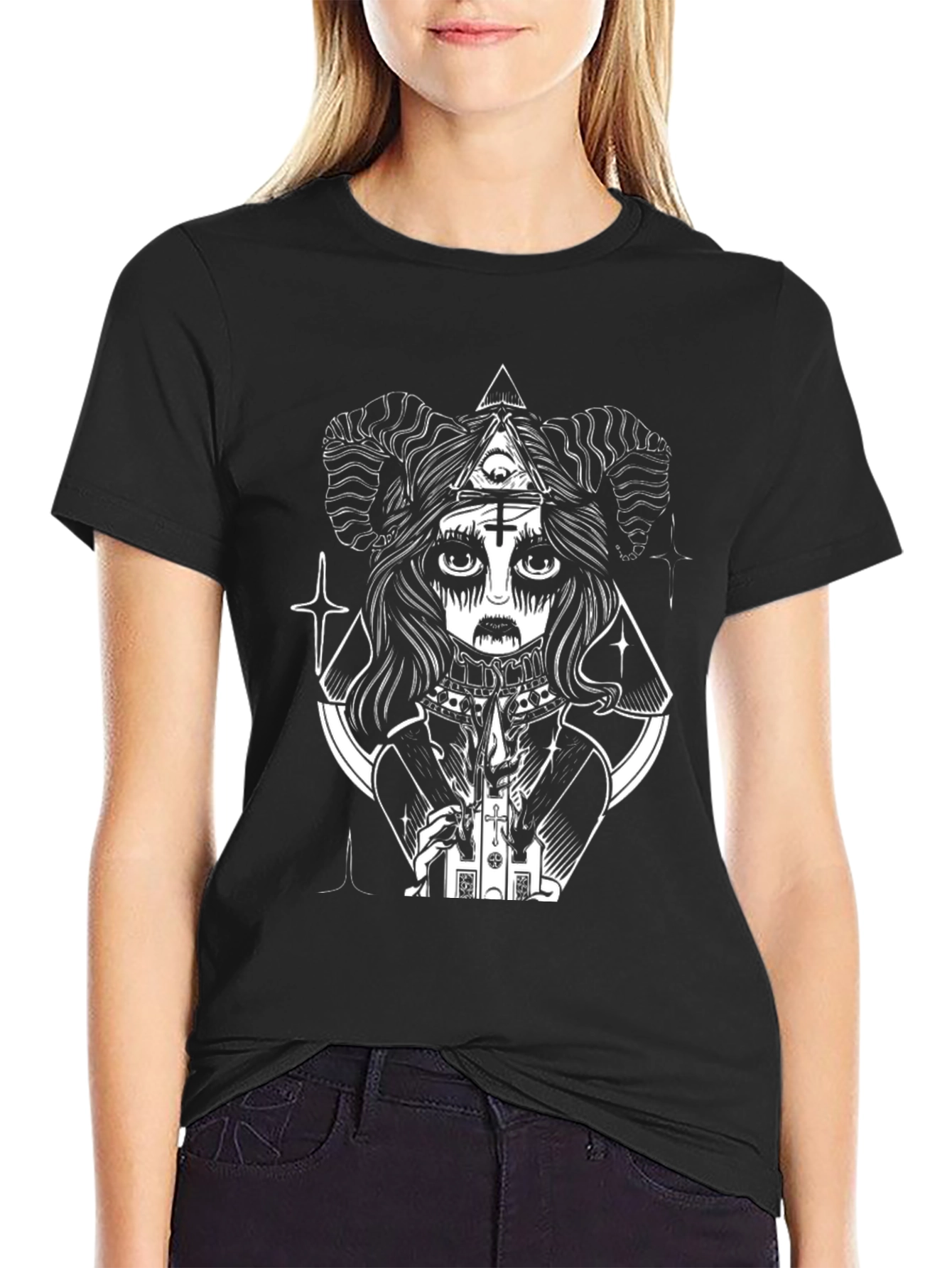 Occult Goth Graphic Tee - Black T-Shirt