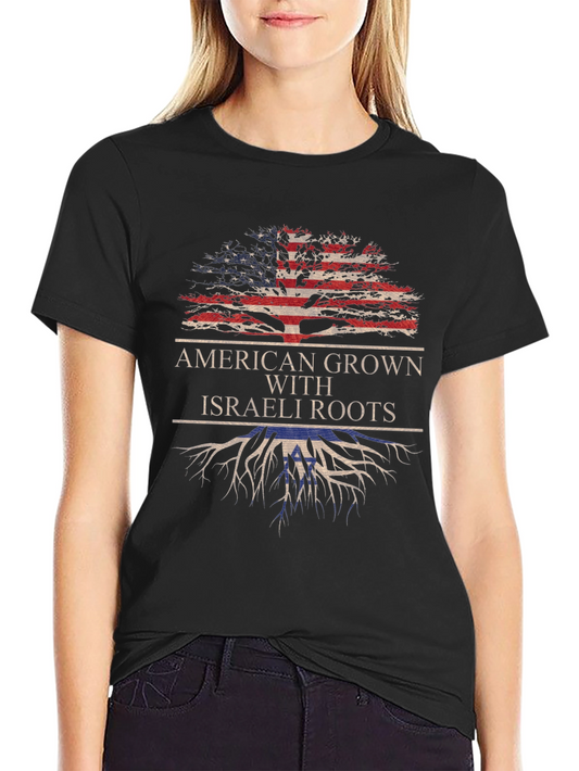 American Grown Israeli Roots Graphic T-Shirt