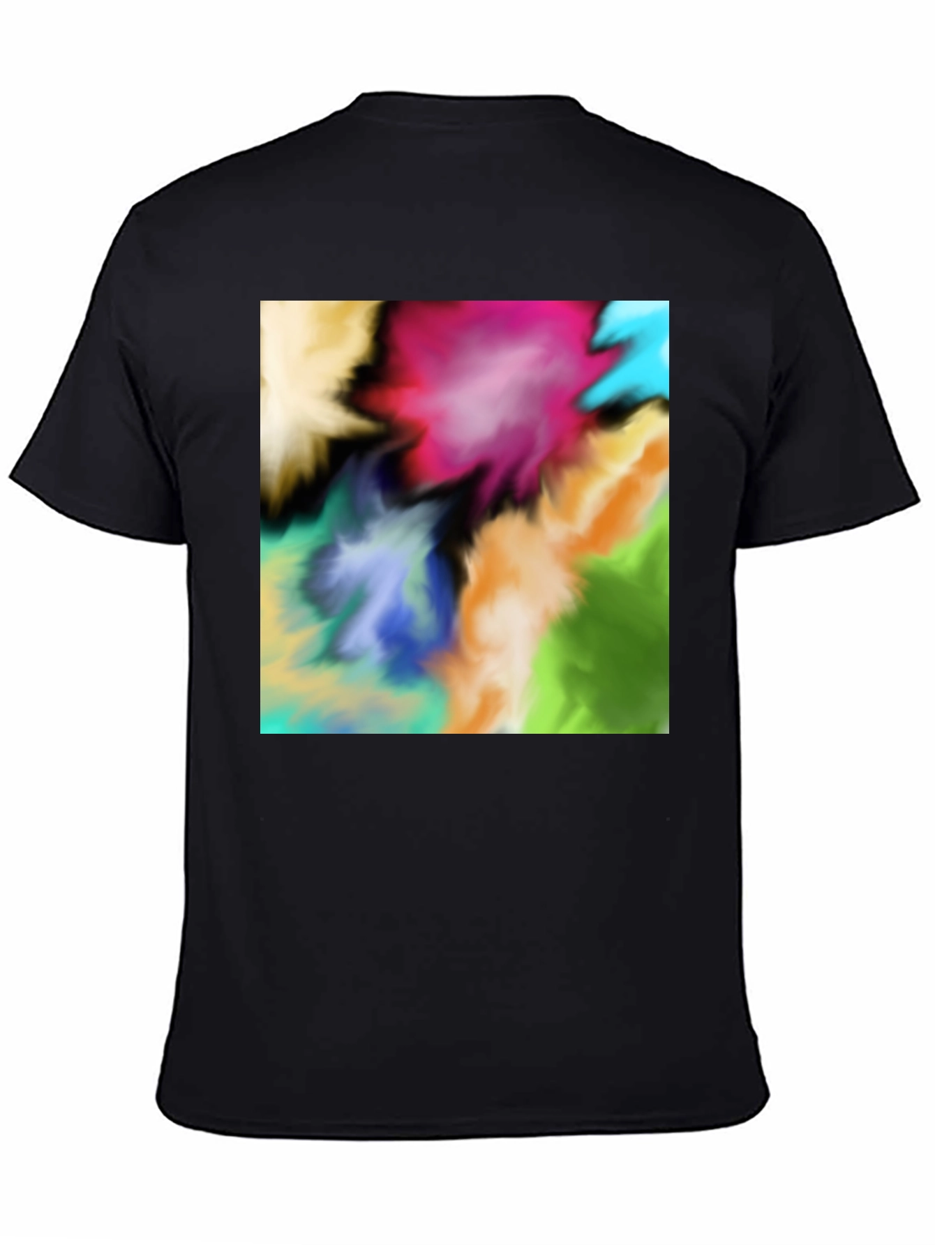 Vibrant Abstract Art Black T-Shirt
