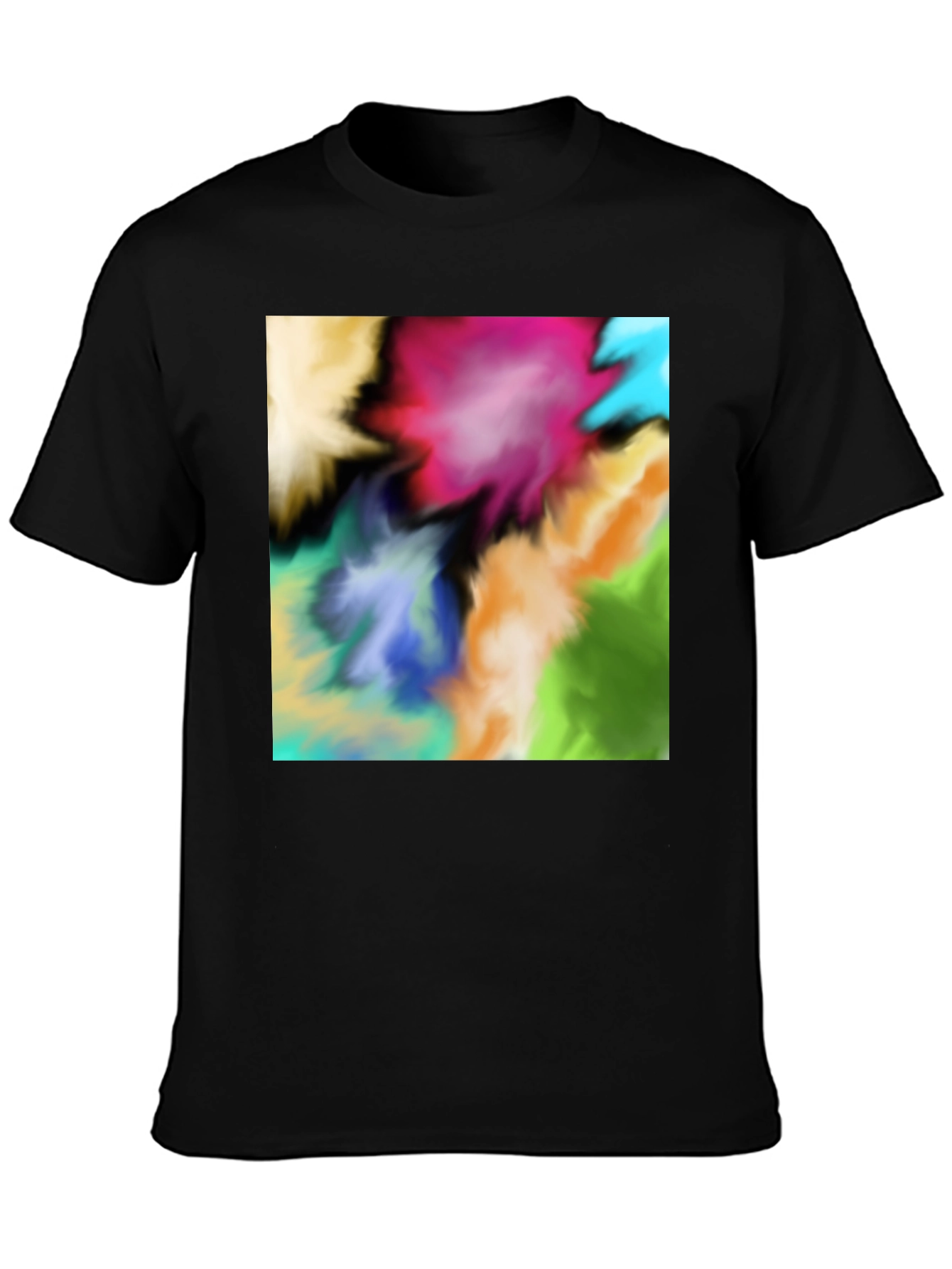 Vibrant Abstract Art Black T-Shirt