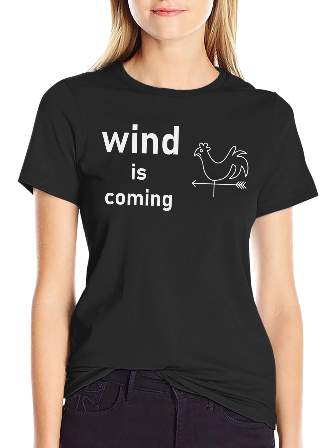 Wind is Coming Graphic T-Shirt - Black