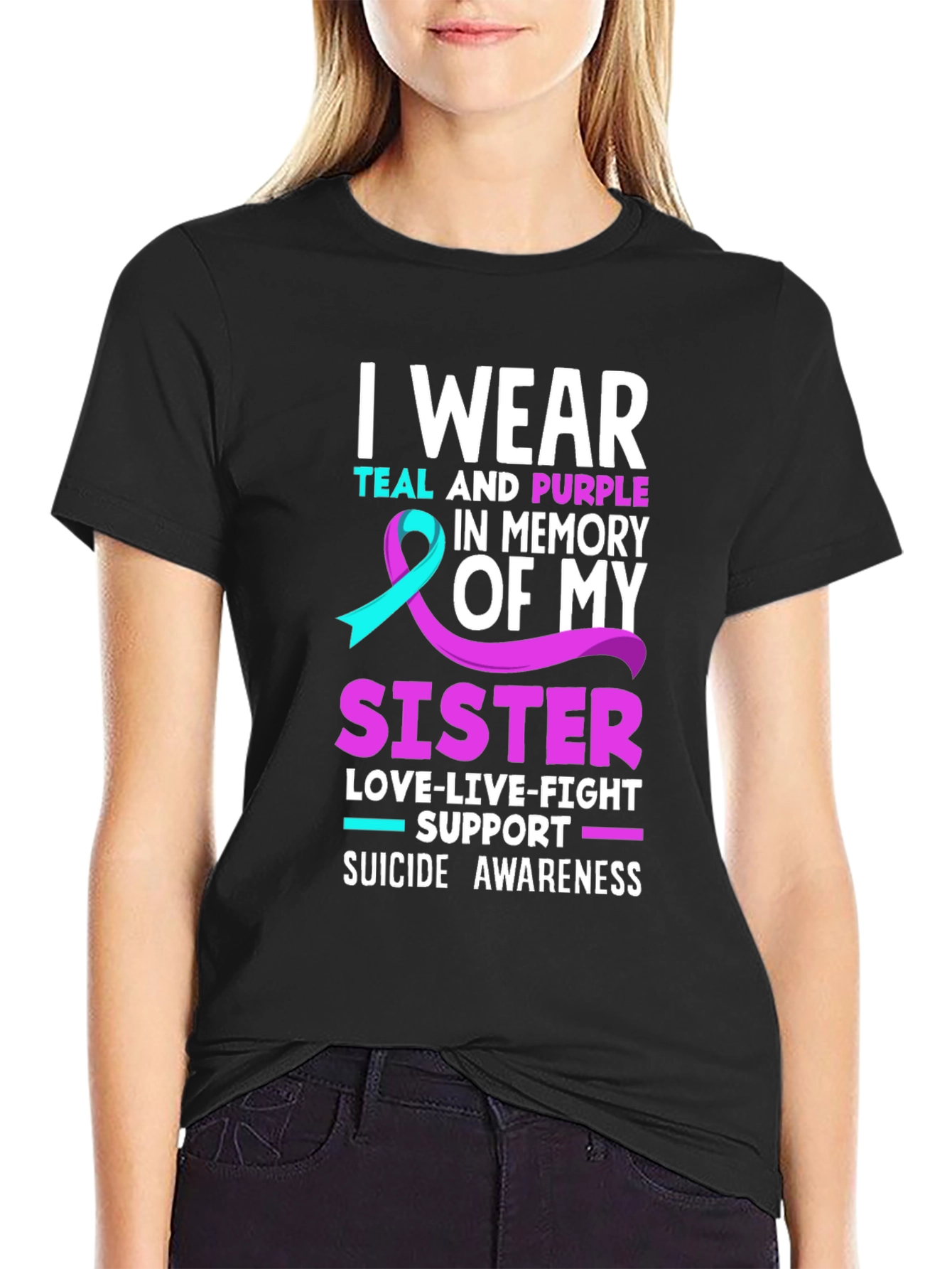 Teal & Purple Sister Suicide Awareness T-Shirt