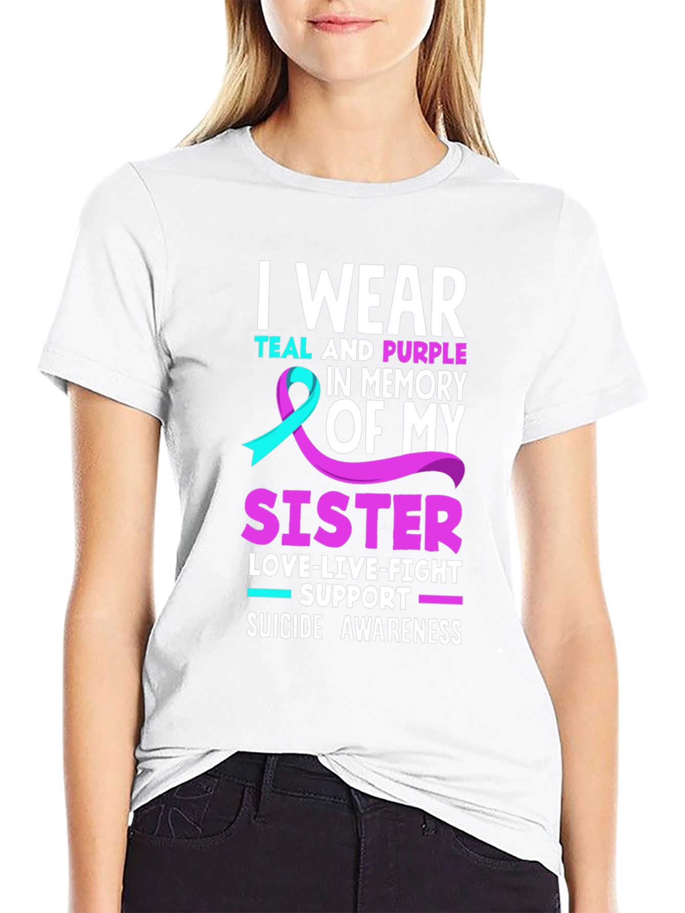 Teal & Purple Sister Suicide Awareness T-Shirt