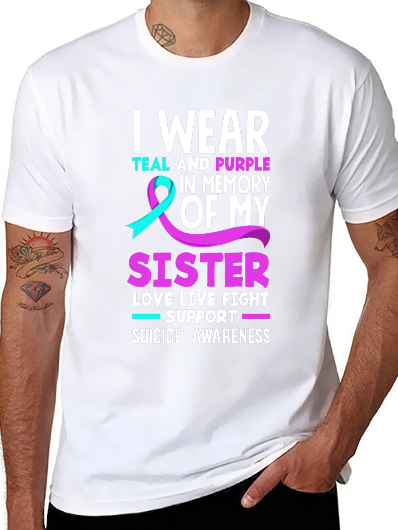 Teal & Purple Sister Suicide Awareness T-Shirt