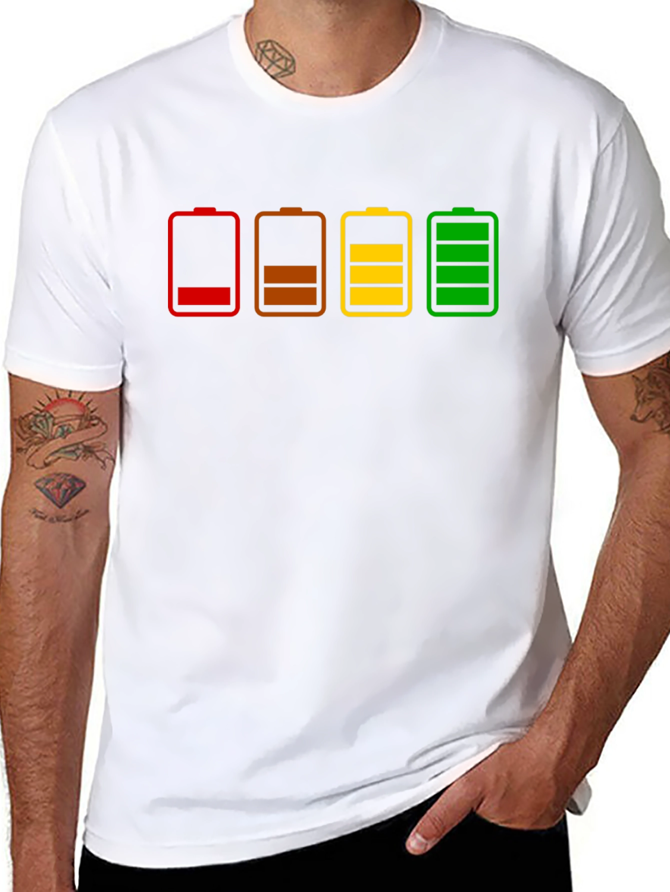 Battery Life T-Shirt - Black Cotton Graphic Tee