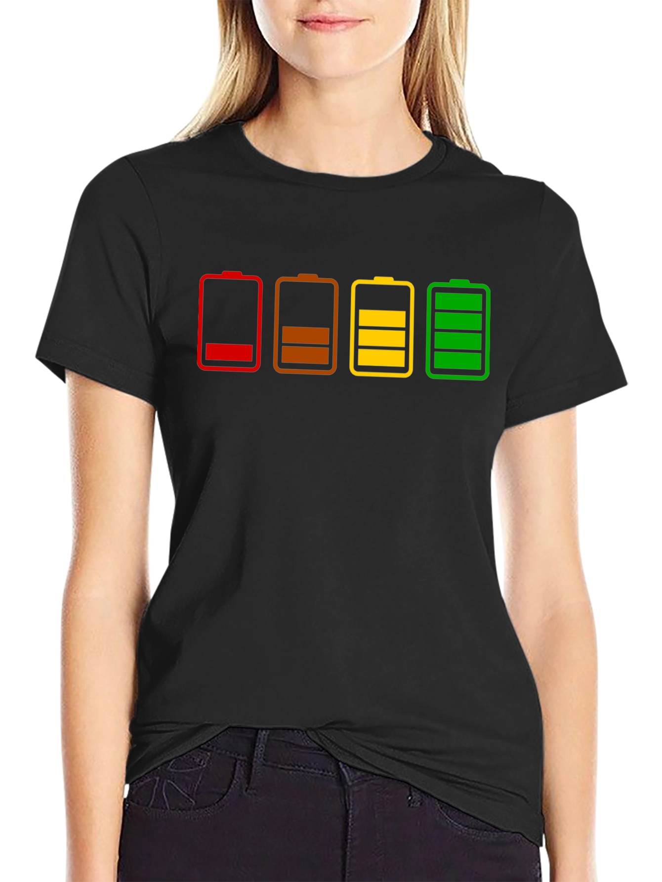 Battery Life T-Shirt - Black Cotton Graphic Tee