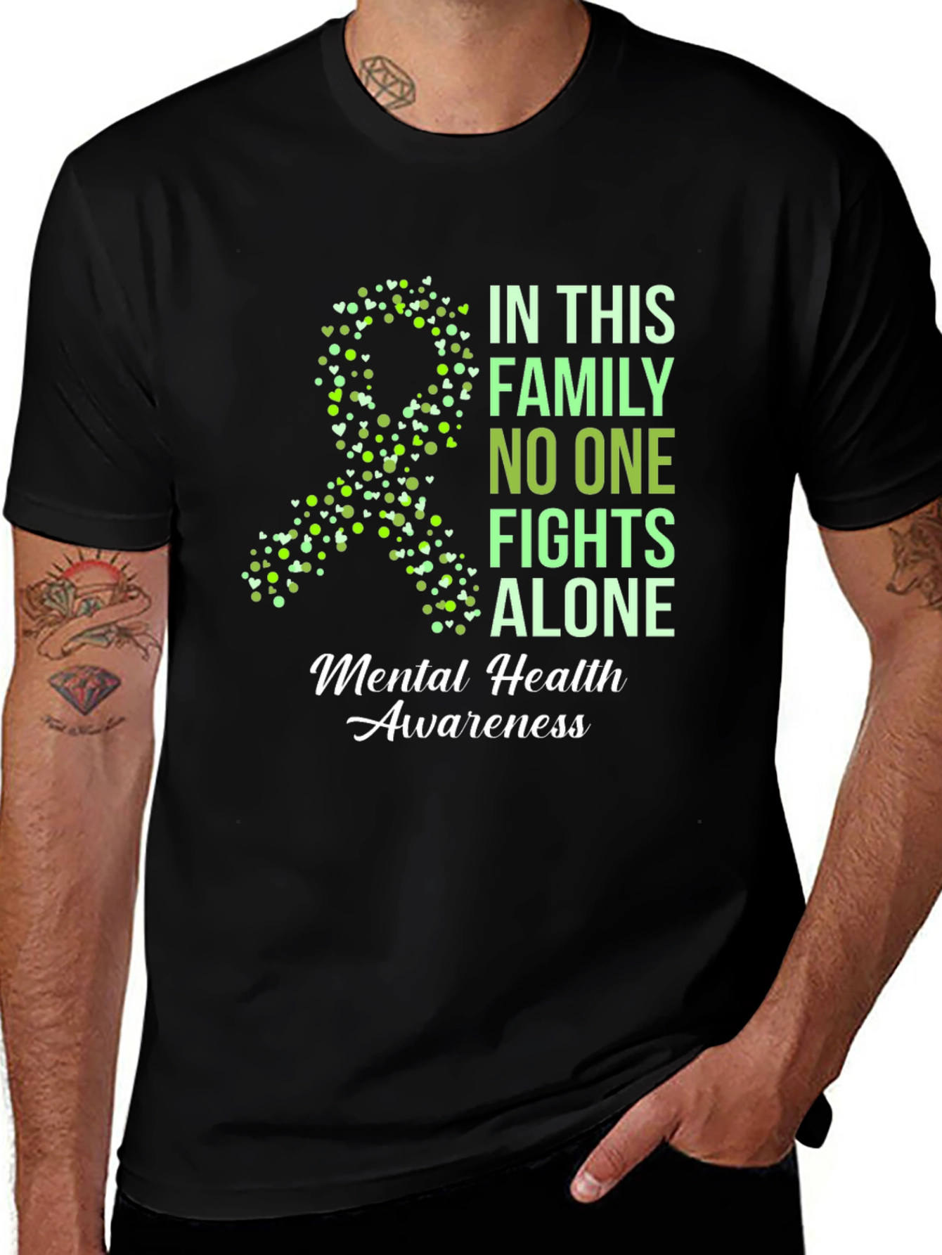 Mental Health Awareness T-Shirt - No One Fights Alone