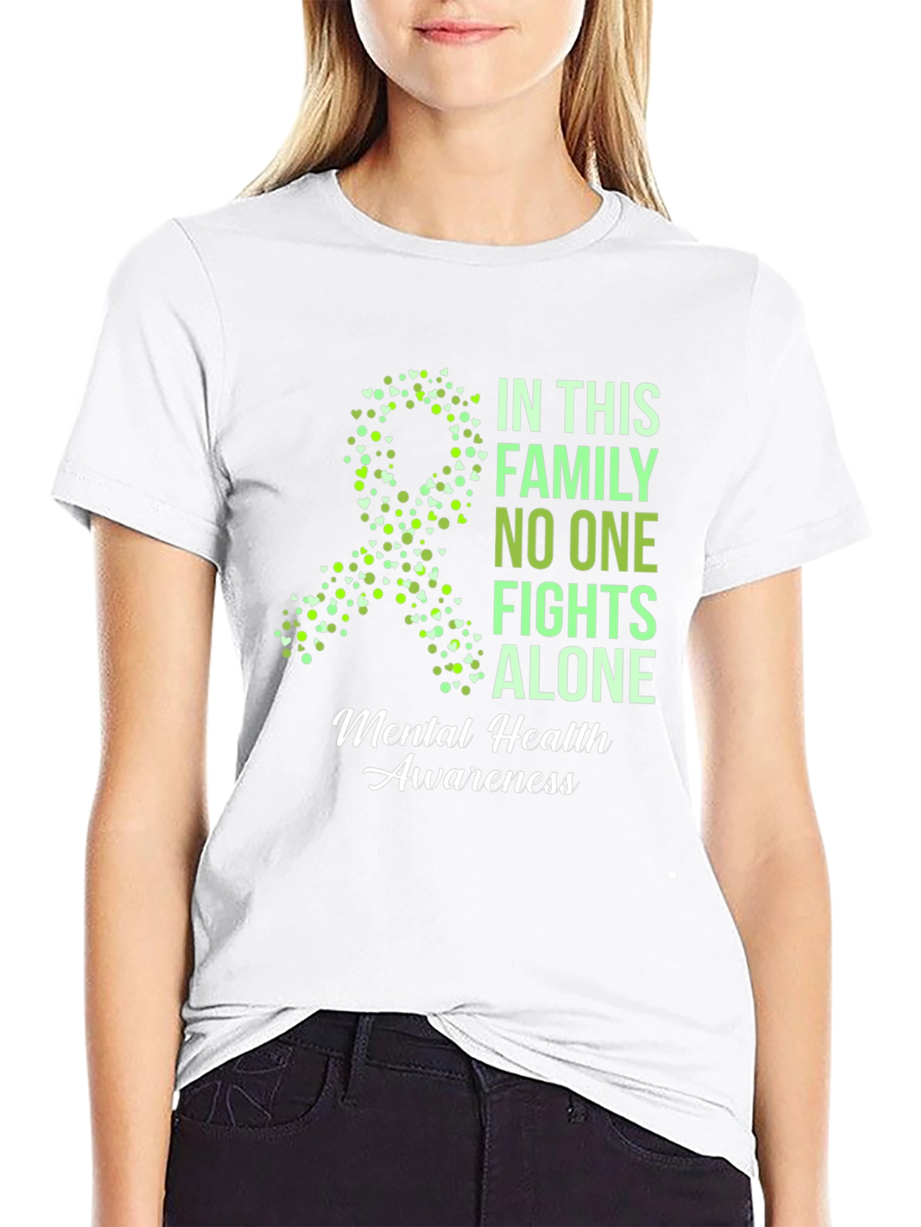 Mental Health Awareness T-Shirt - No One Fights Alone