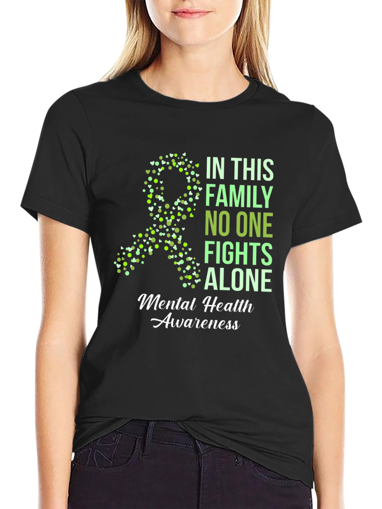 Mental Health Awareness T-Shirt - No One Fights Alone