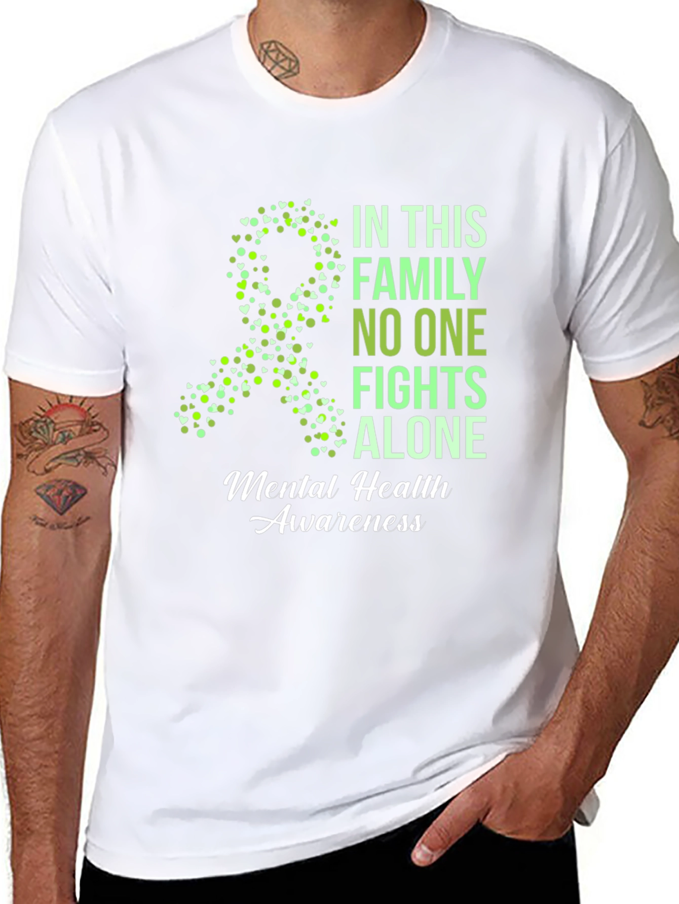Mental Health Awareness T-Shirt - No One Fights Alone