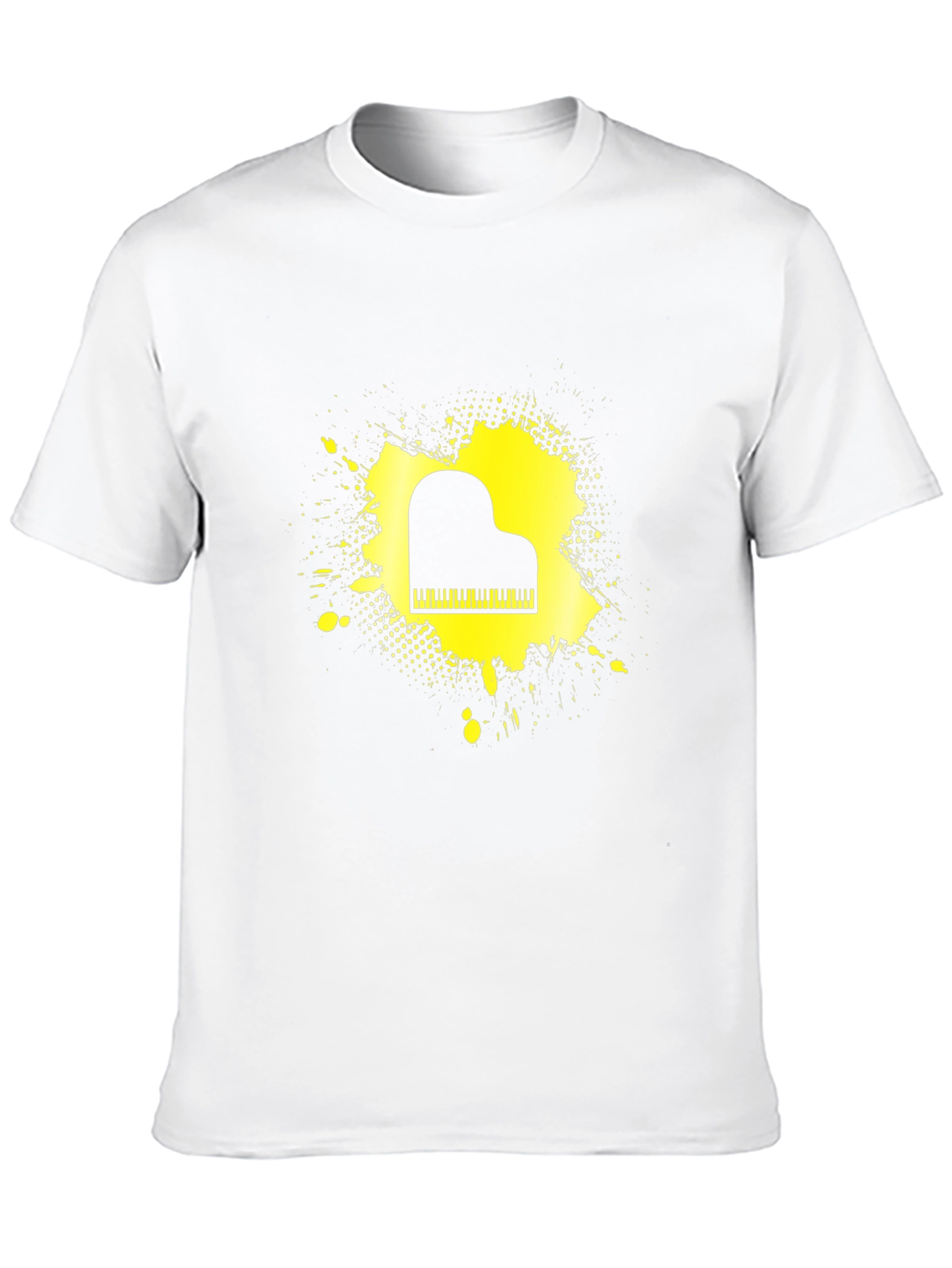 Piano Splash Mens Black Graphic Tee