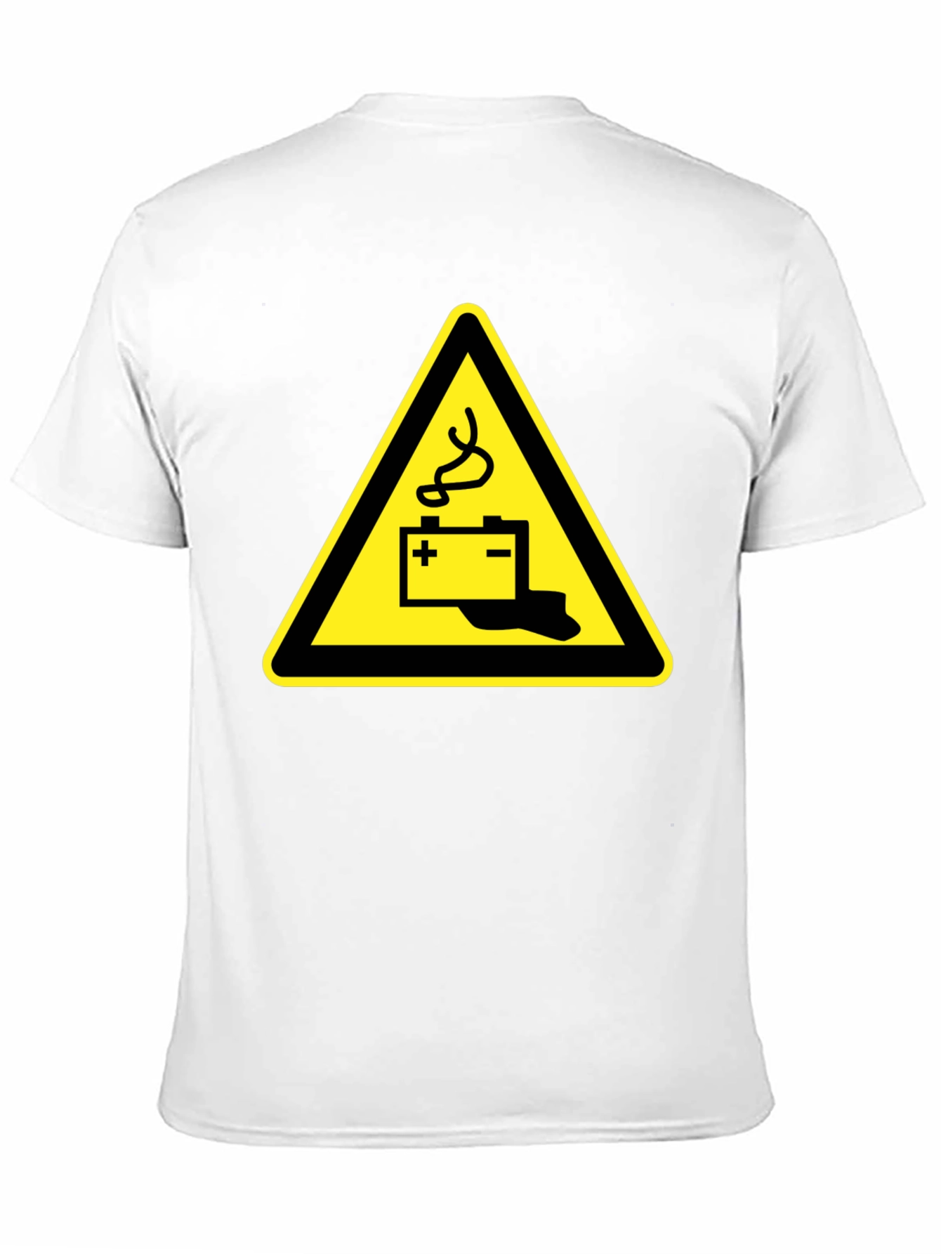 Battery Hazard Warning Mens T-Shirt