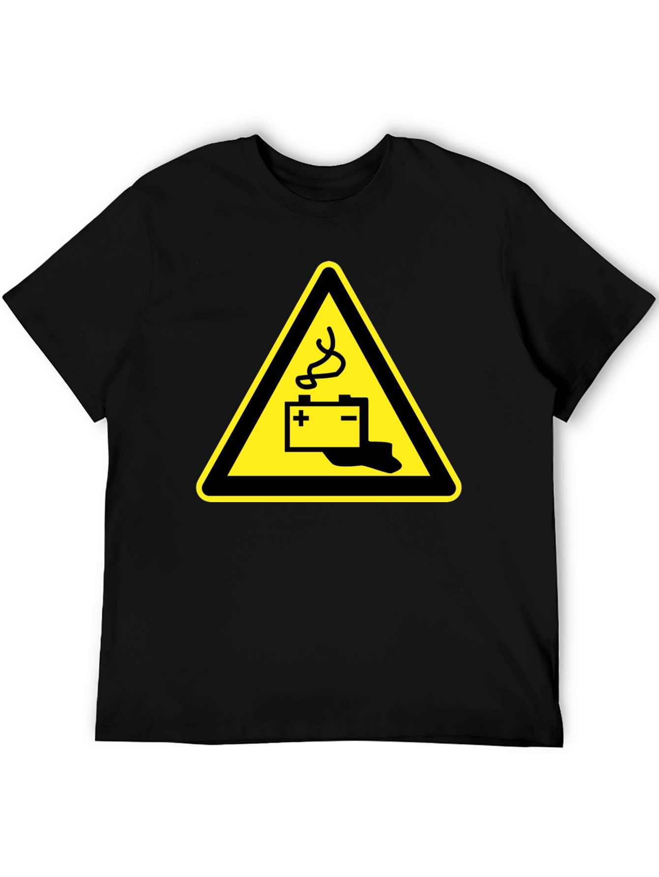 Battery Hazard Warning Mens T-Shirt
