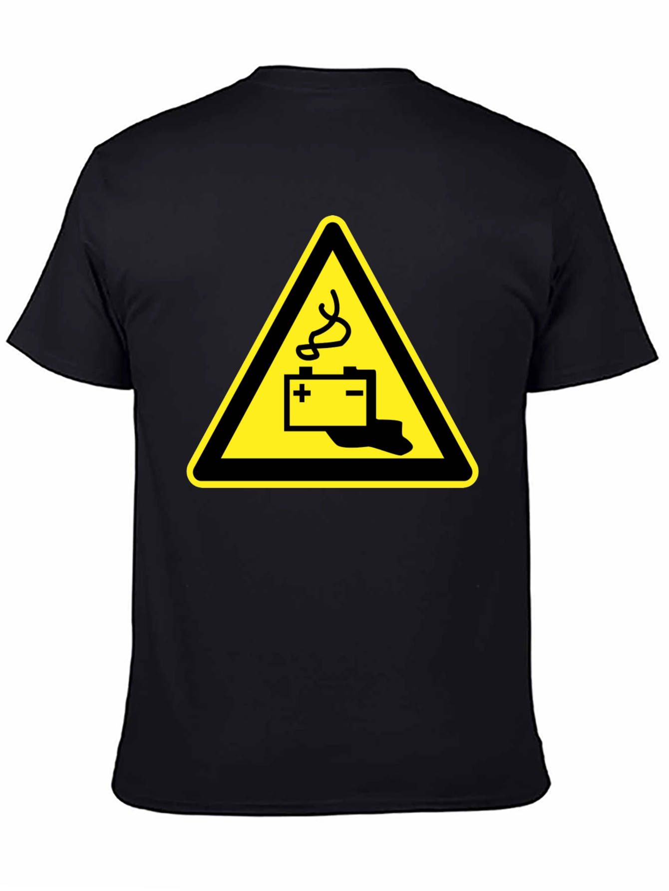 Battery Hazard Warning Mens T-Shirt