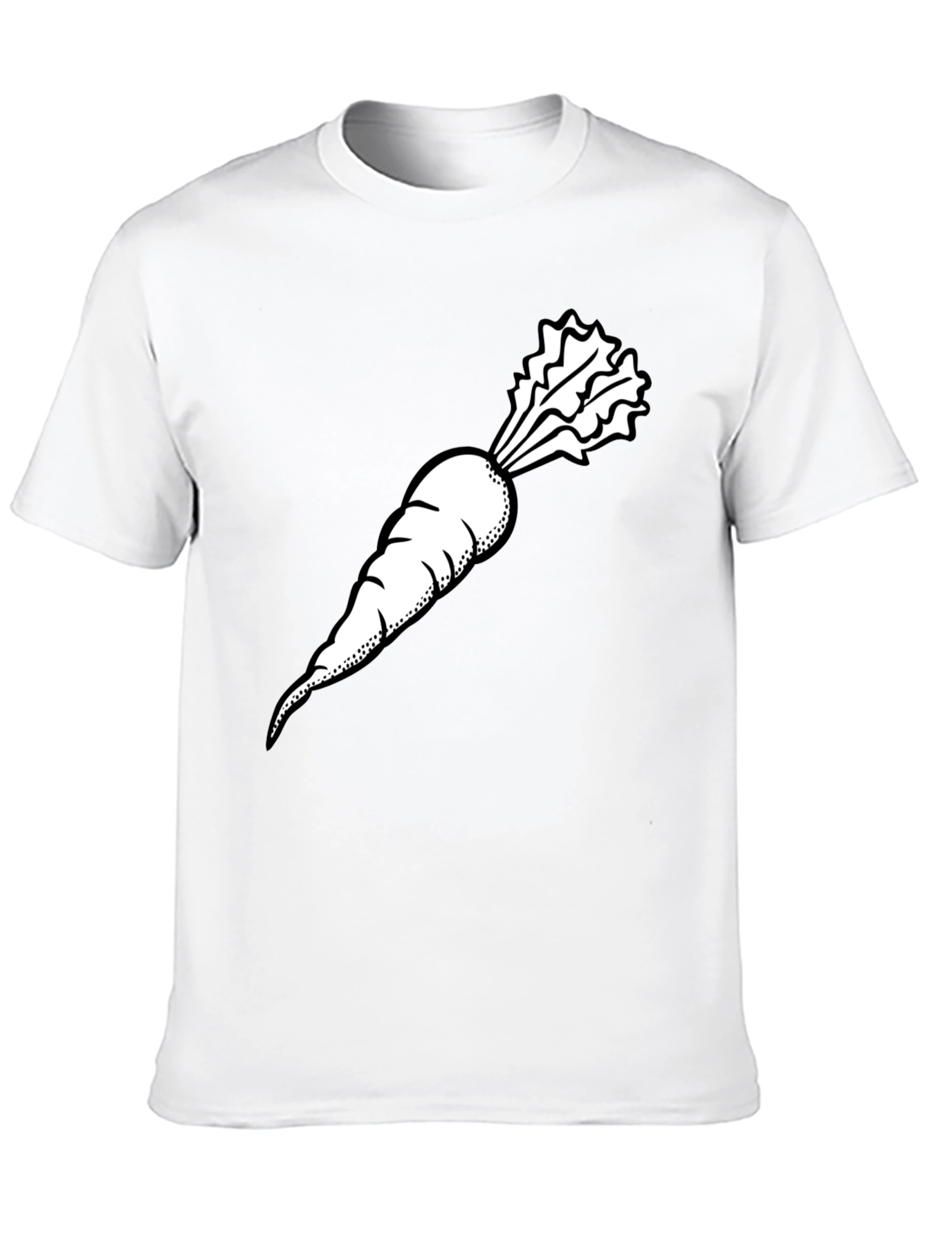Black T-Shirt with White Radish Graphic