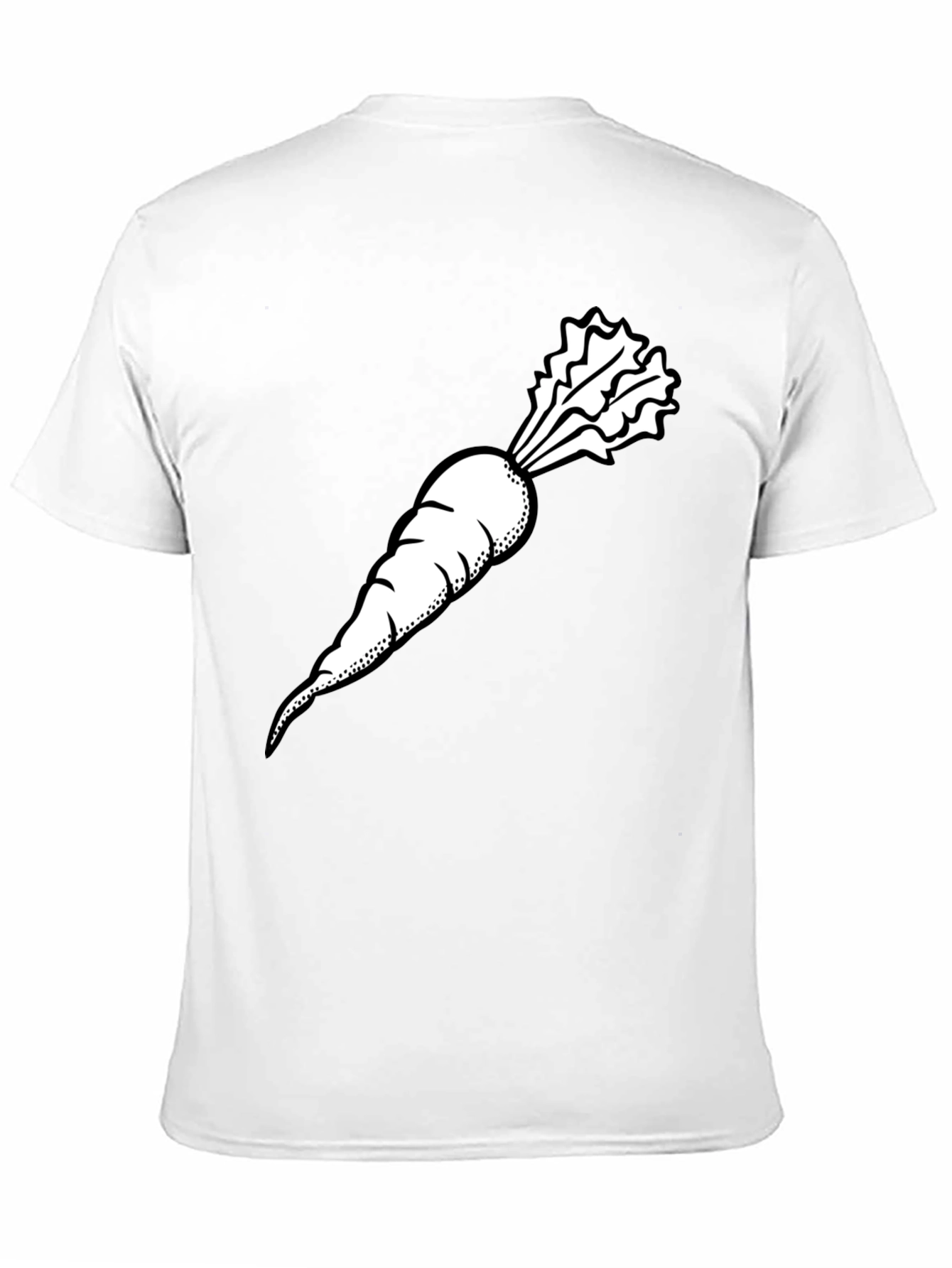 Black T-Shirt with White Radish Graphic