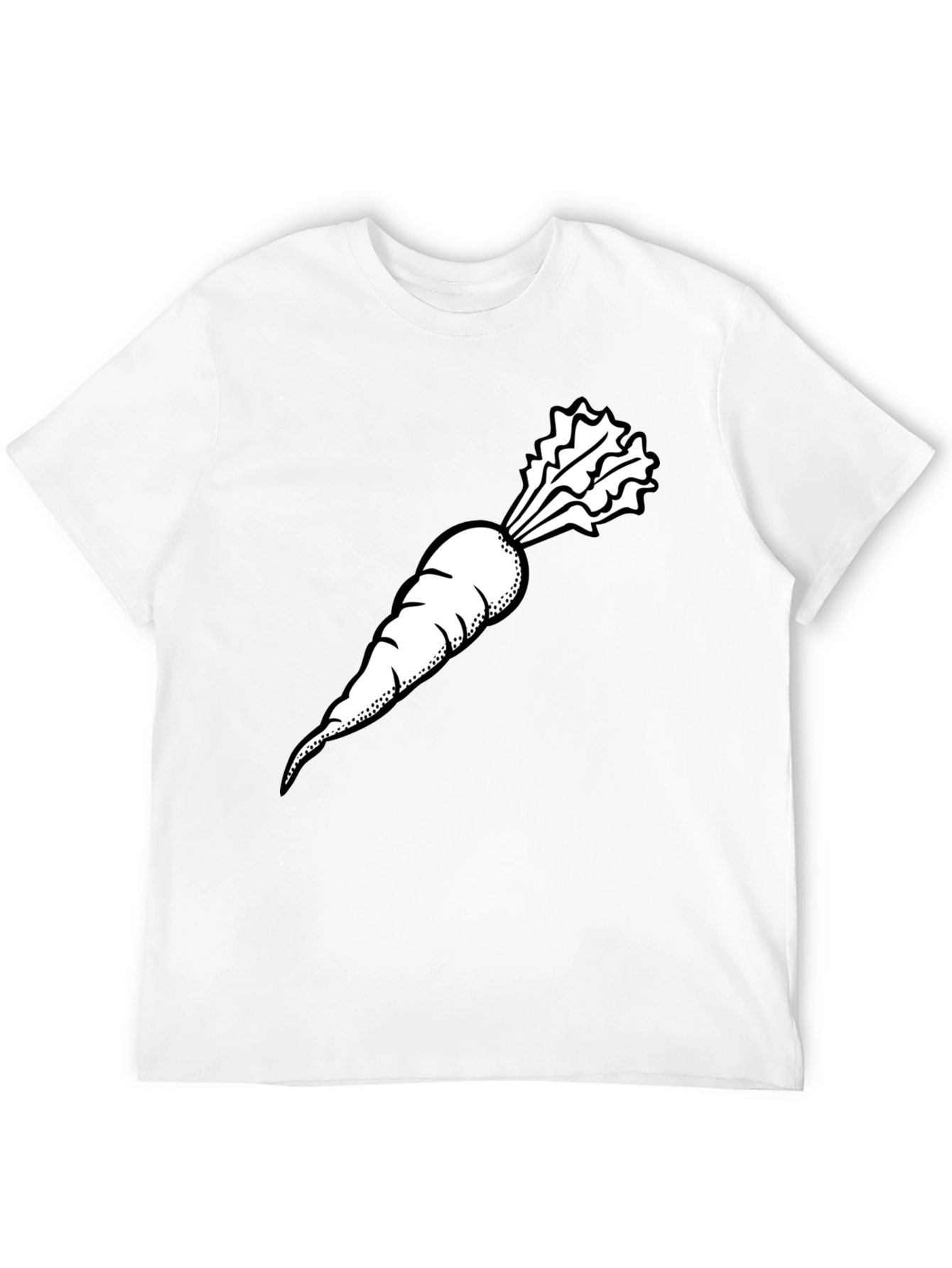 Black T-Shirt with White Radish Graphic