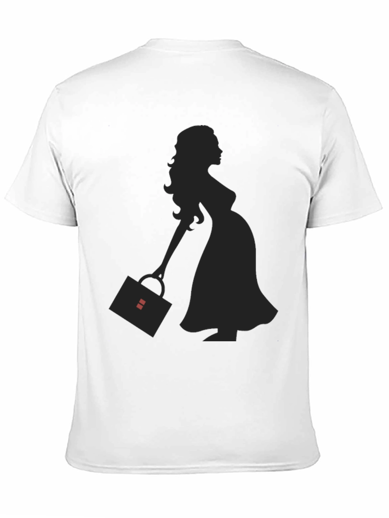 Silhouette Pregnant Woman T-Shirt - Black