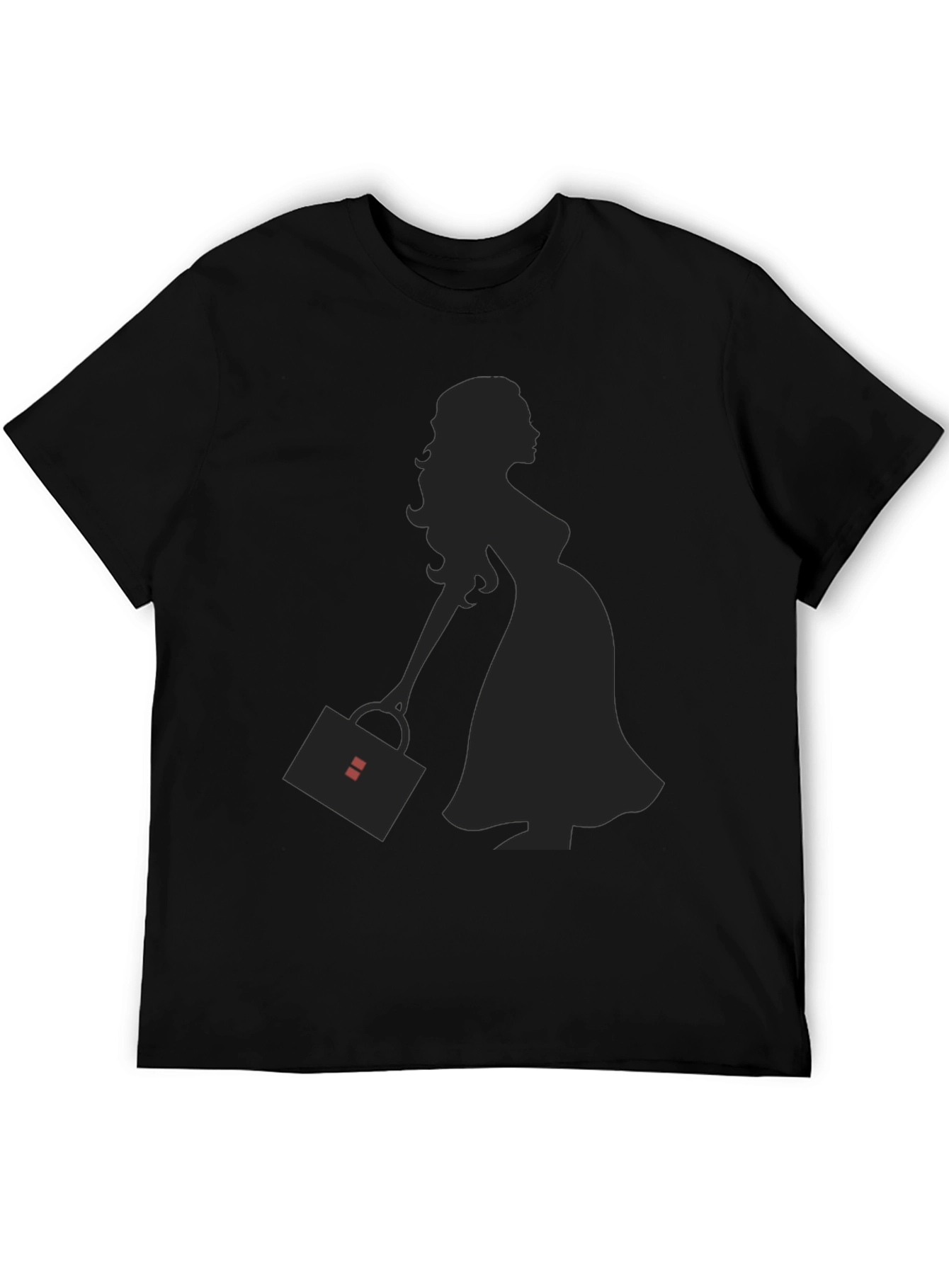 Silhouette Pregnant Woman T-Shirt - Black