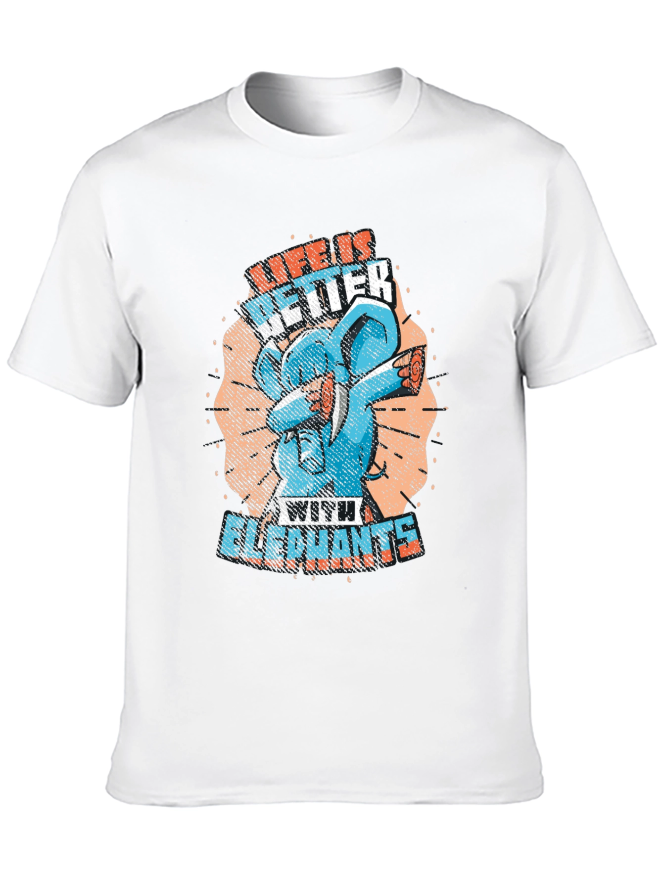 Life is Better with Elephants Black T-Shirt