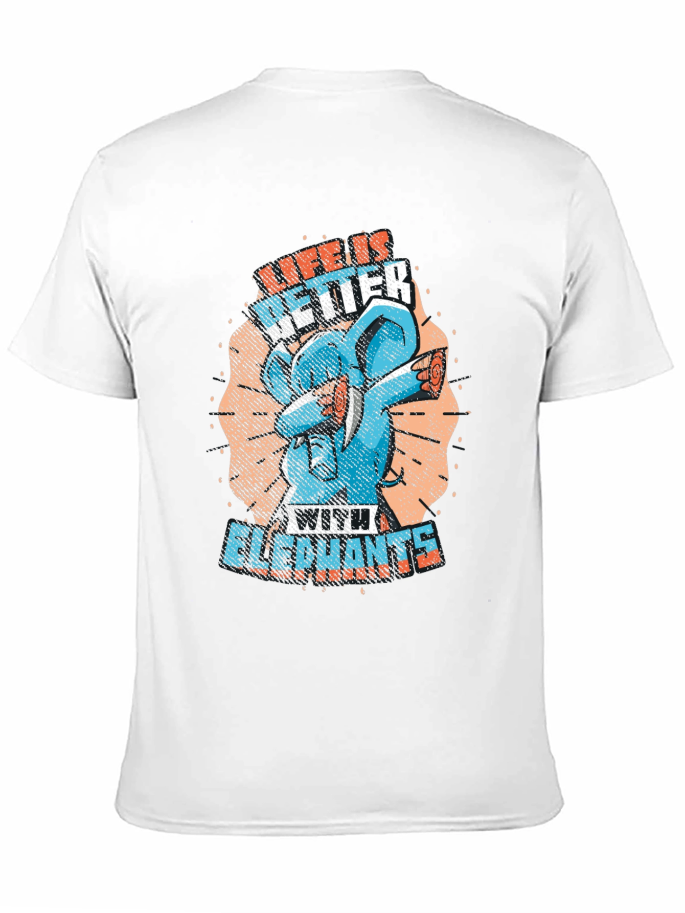 Life is Better with Elephants Black T-Shirt