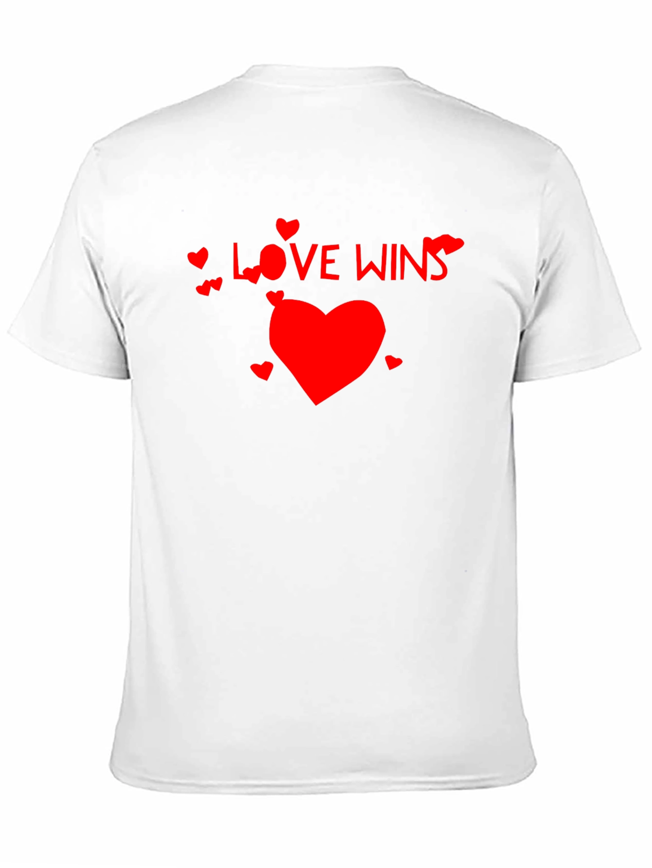 Love Wins Black T-Shirt with Red Heart Design