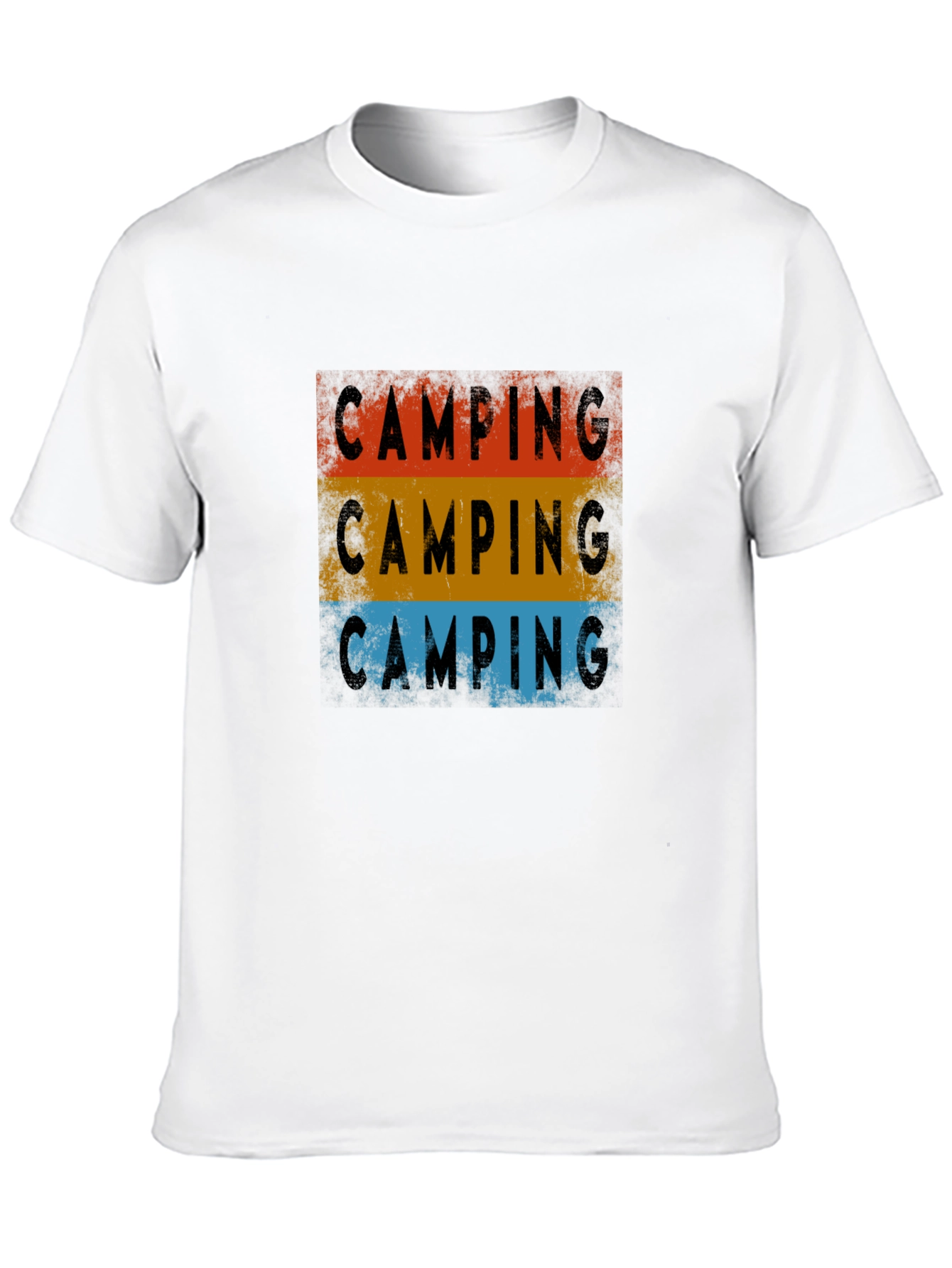 Camping Graphic Tee - Retro Style Black T-Shirt