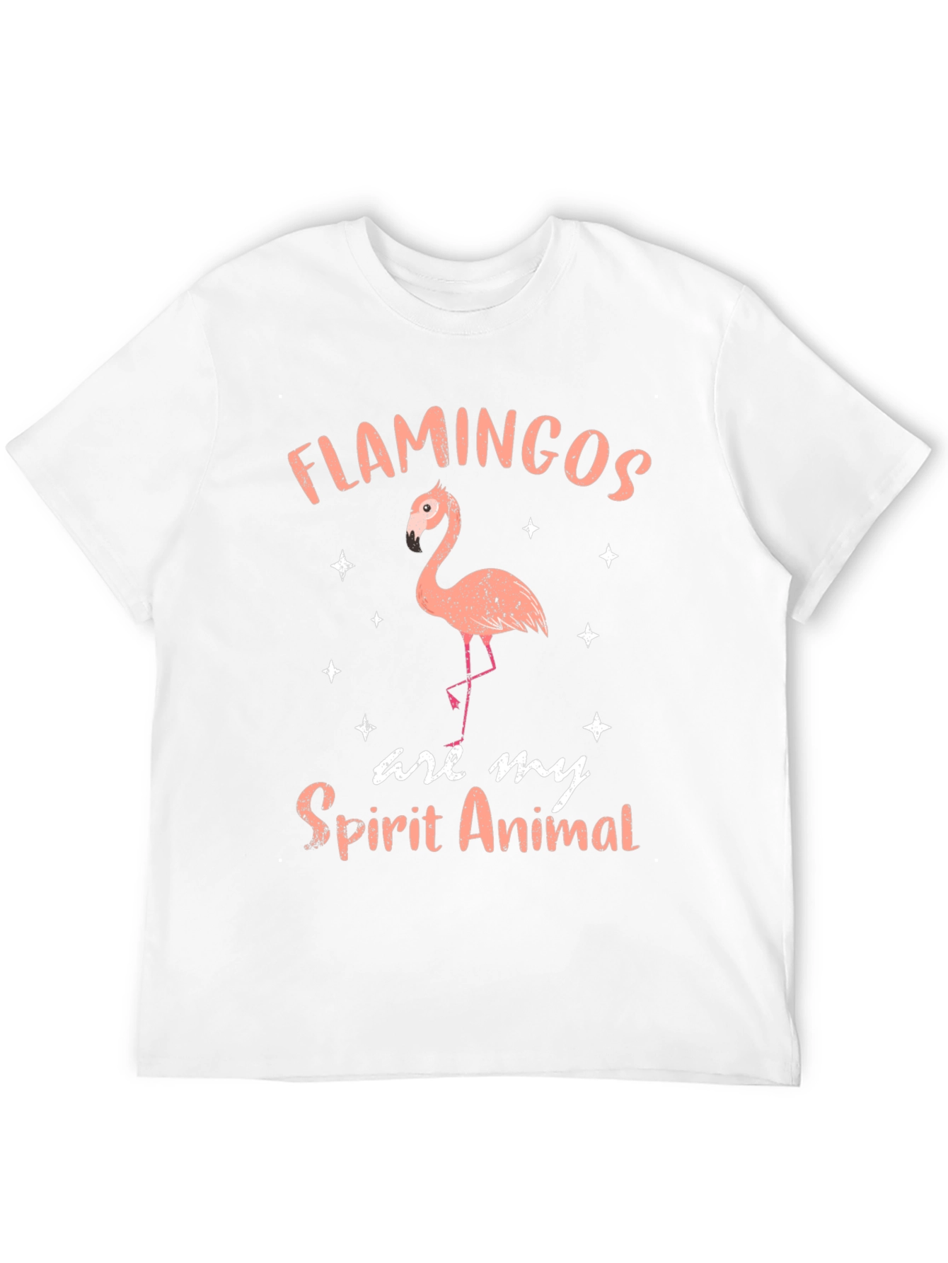 Flamingo Spirit Animal Graphic Tee - Black Cotton Shirt