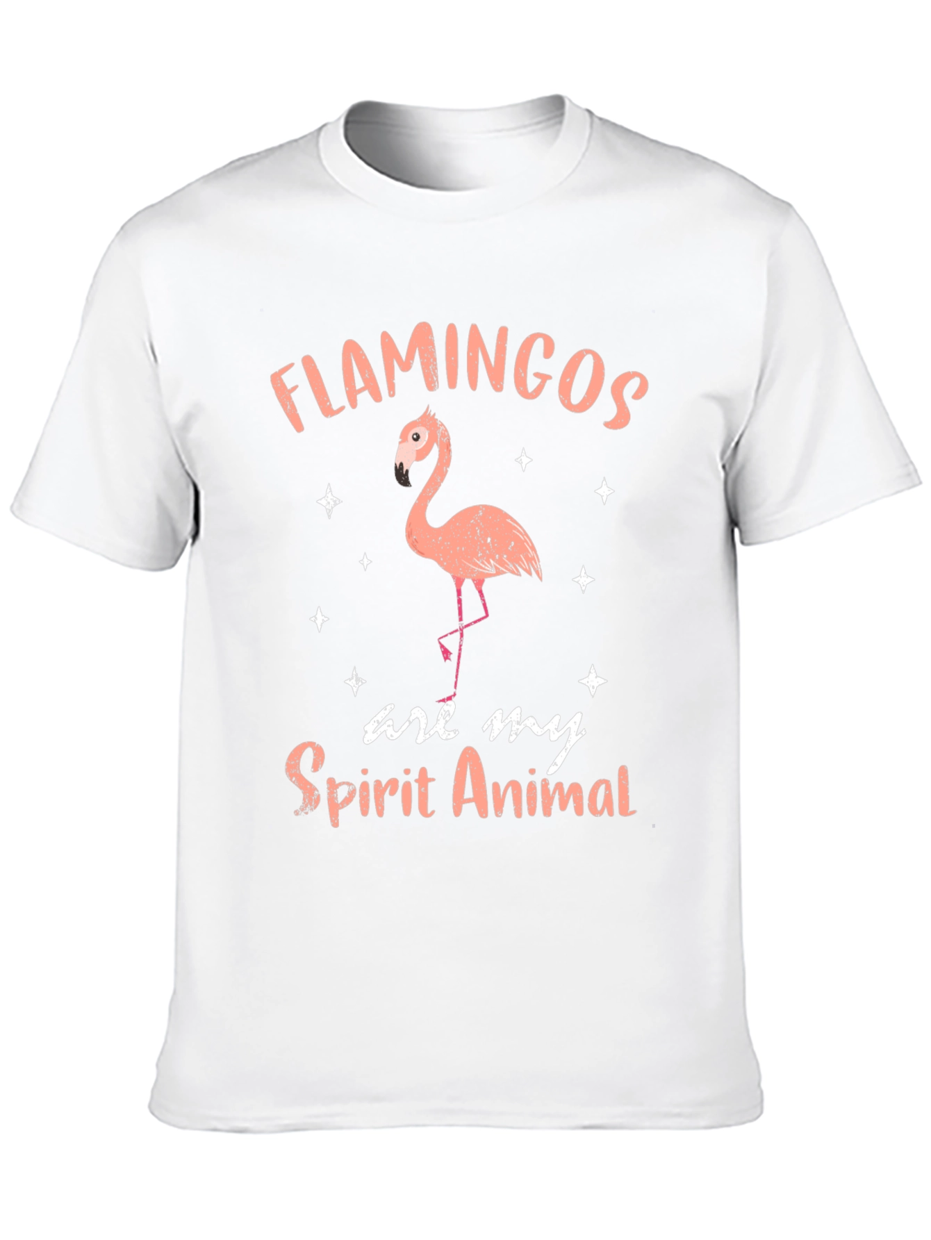 Flamingo Spirit Animal Graphic Tee - Black Cotton Shirt