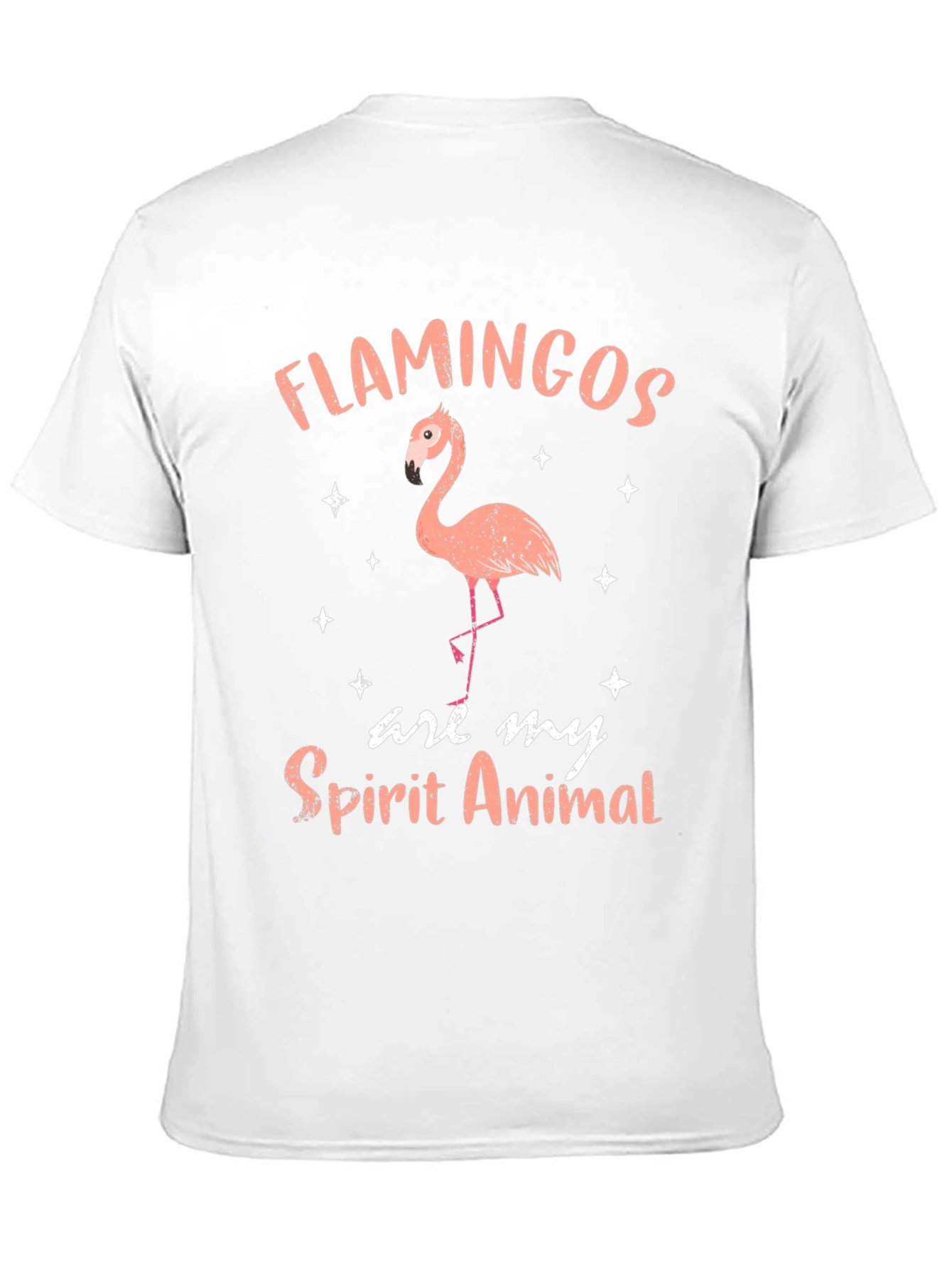 Flamingo Spirit Animal Graphic Tee - Black Cotton Shirt