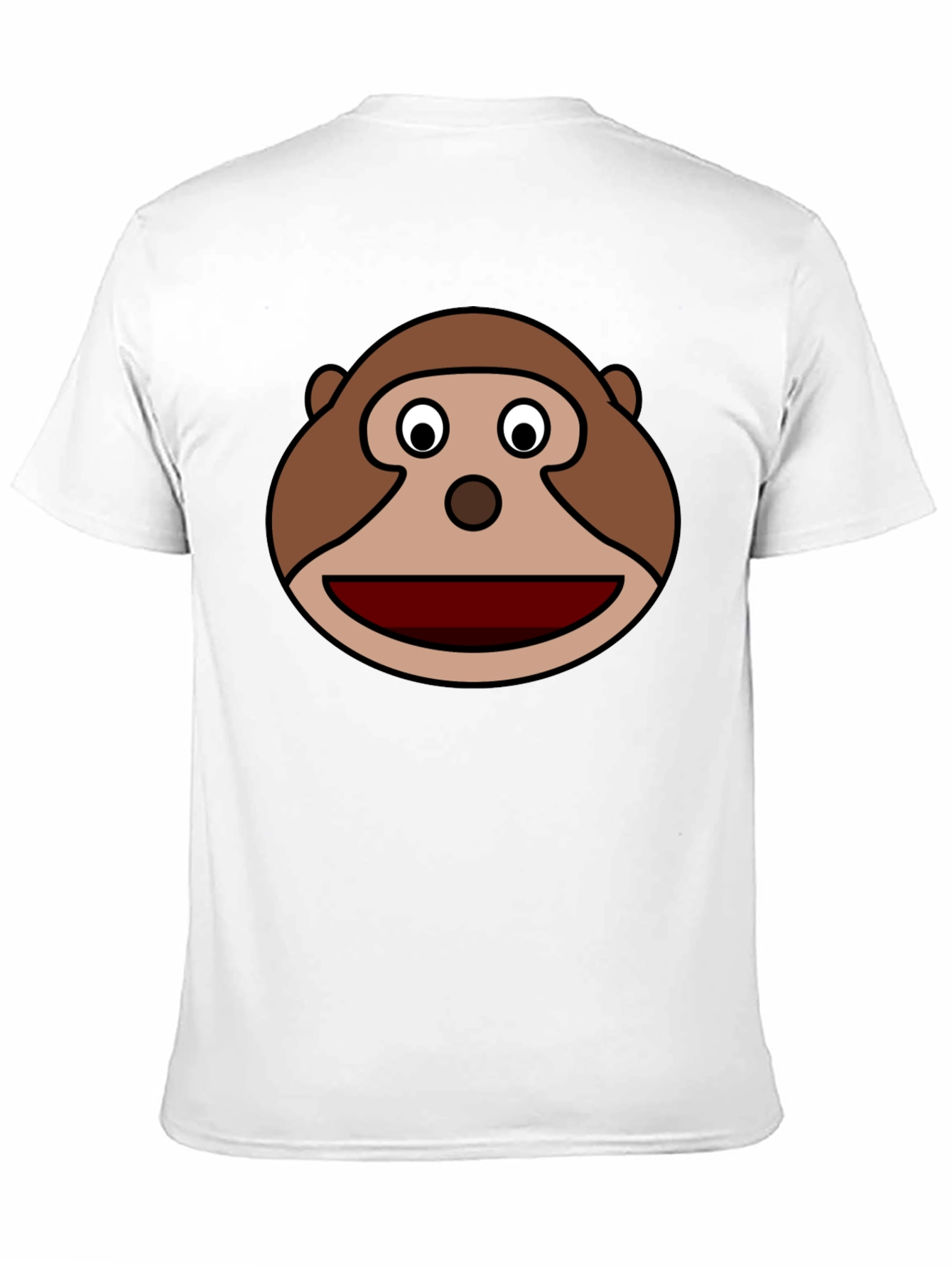 Monkey Face Graphic Tee - Soft Black Cotton Blend
