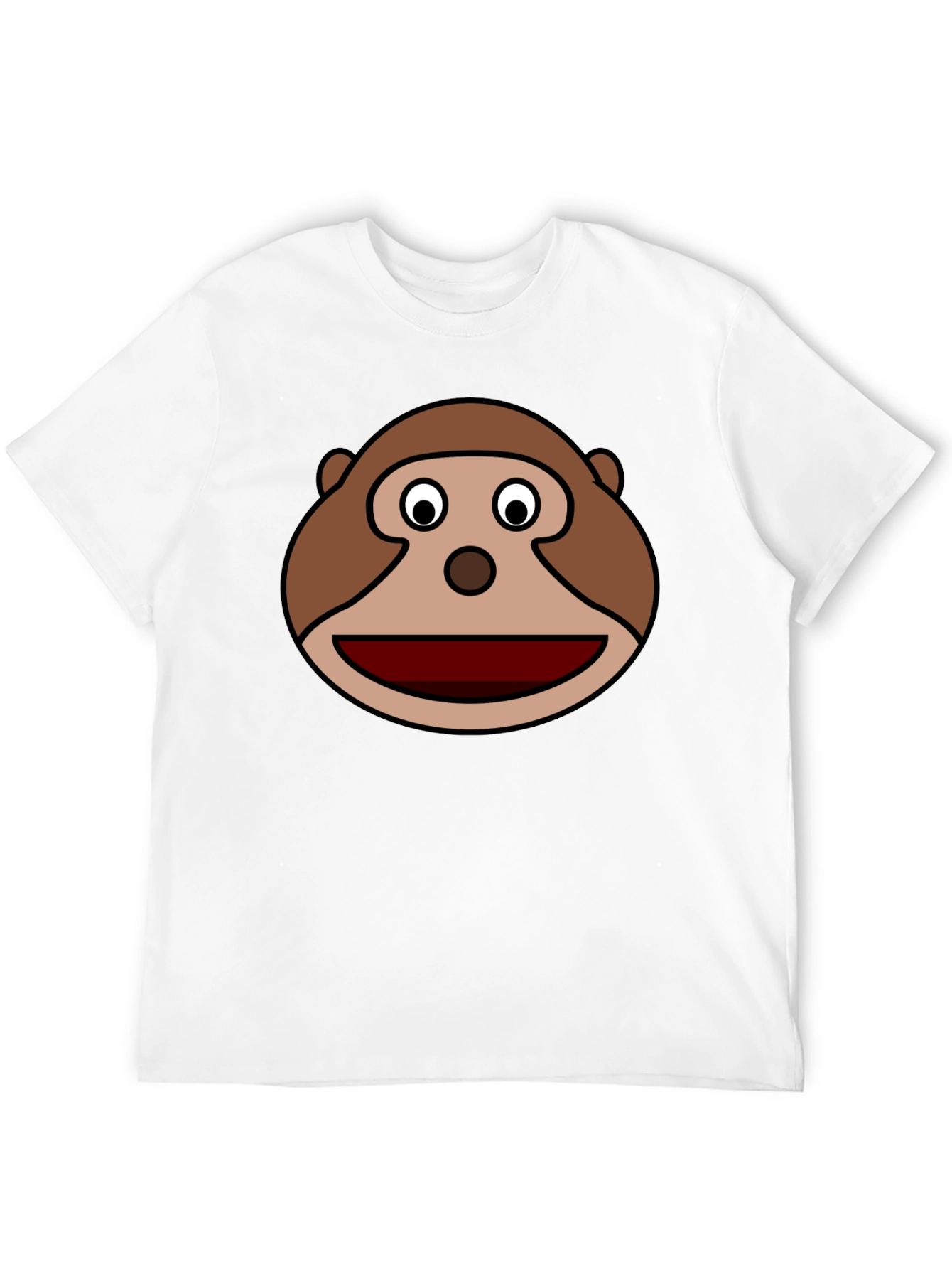 Monkey Face Graphic Tee - Soft Black Cotton Blend