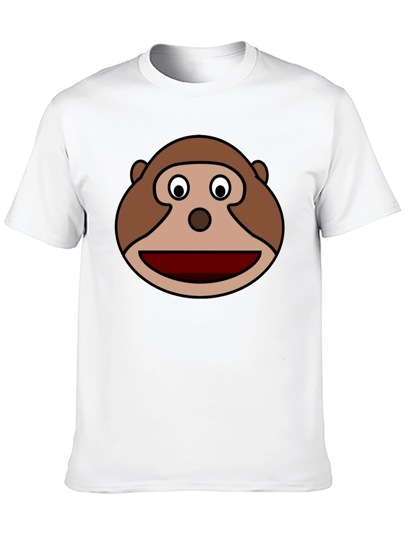 Monkey Face Graphic Tee - Soft Black Cotton Blend