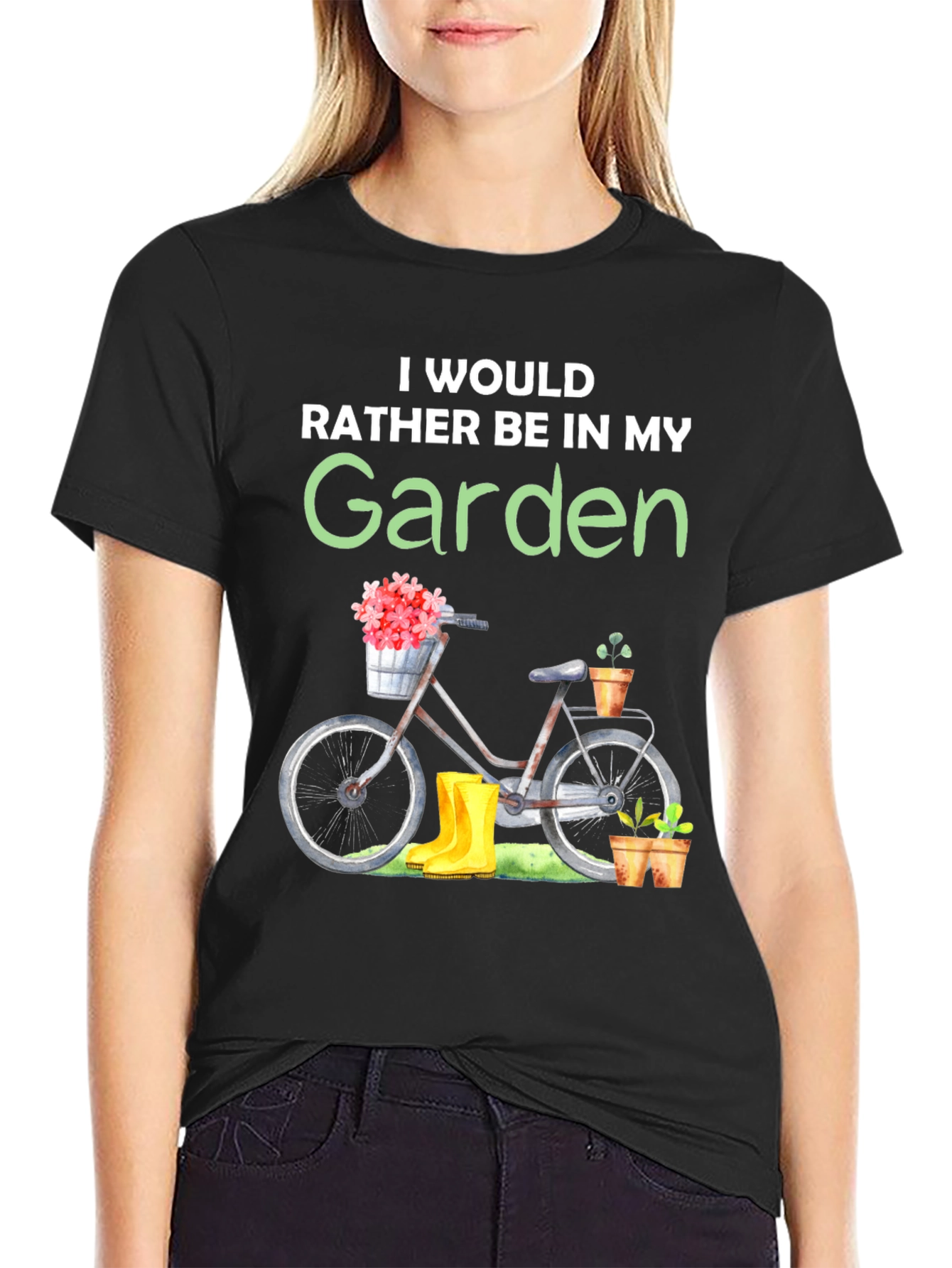 Gardening T-Shirt - Id Rather Be In My Garden