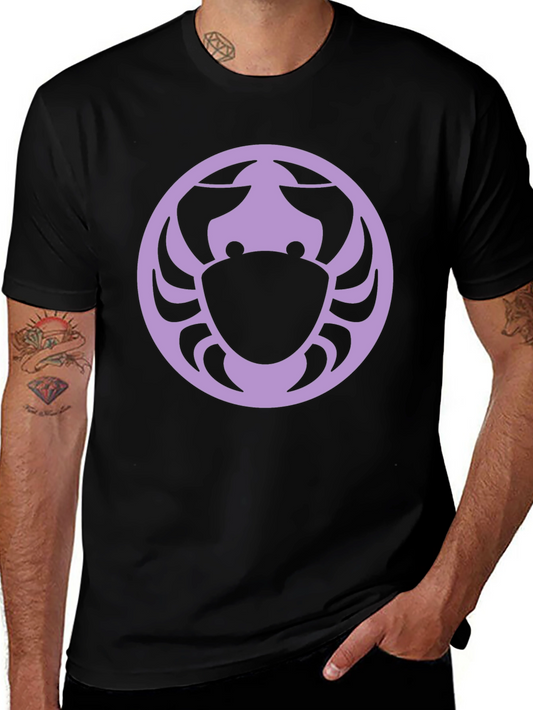 Black T-Shirt with Zodiac Crab Circle