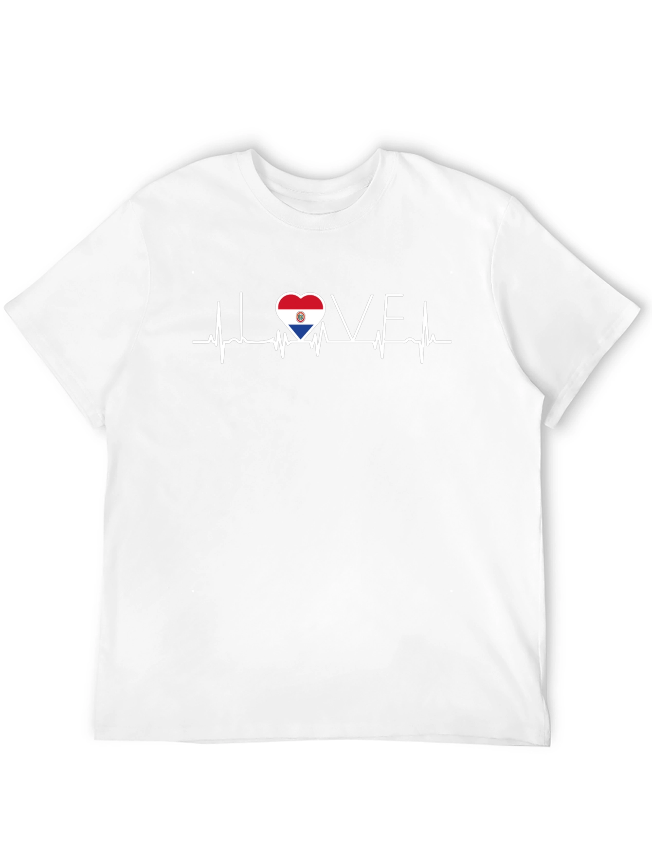 I Love Paraguay Heartbeat Graphic T-Shirt