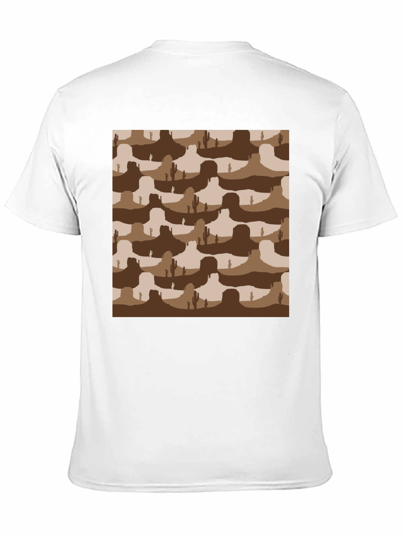 Desert Landscape Graphic Tee - Black Crew Neck T-Shirt