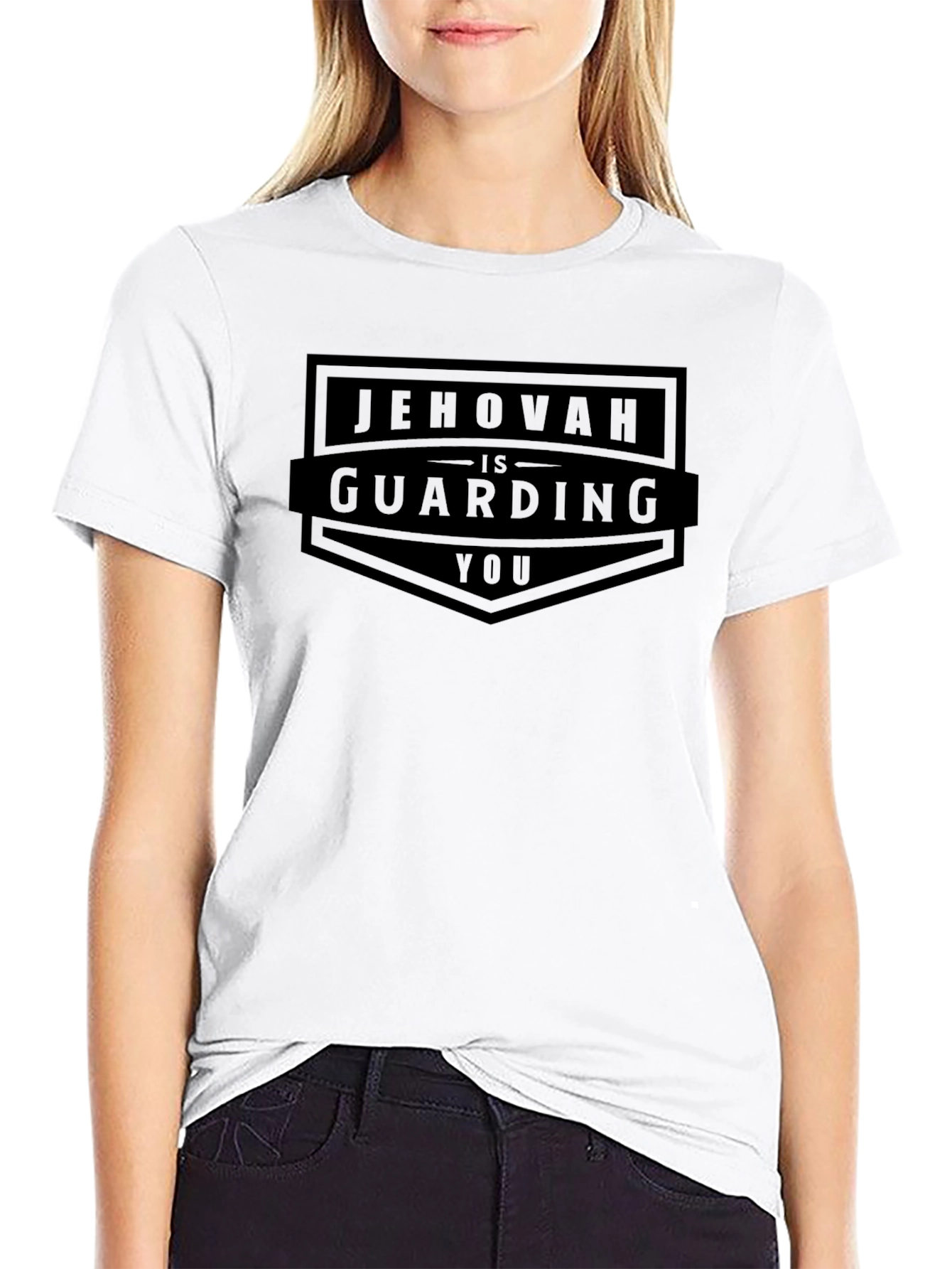 Jehovah is Guarding You - Black T-Shirt