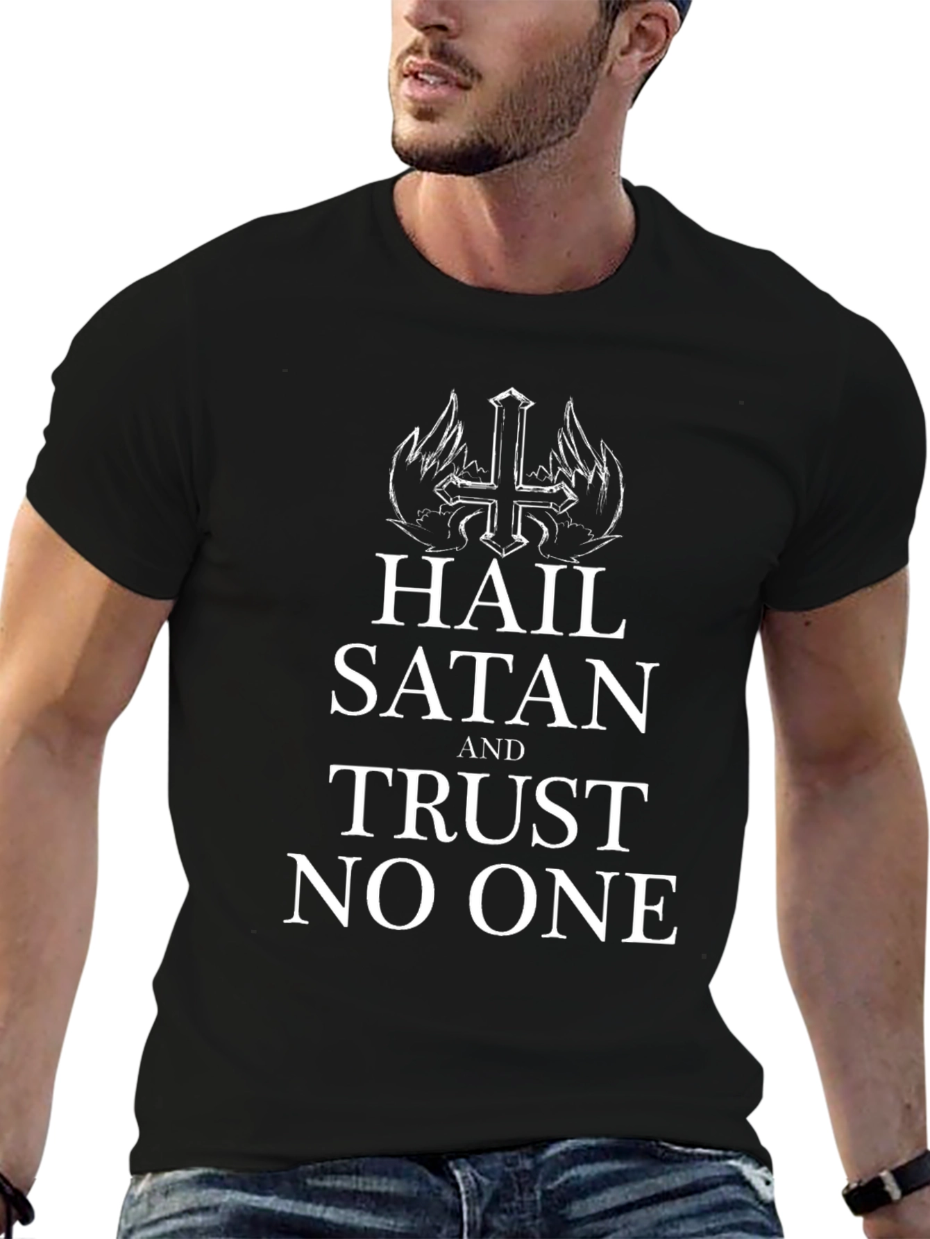 Hail Satan Trust No One Graphic T-Shirt