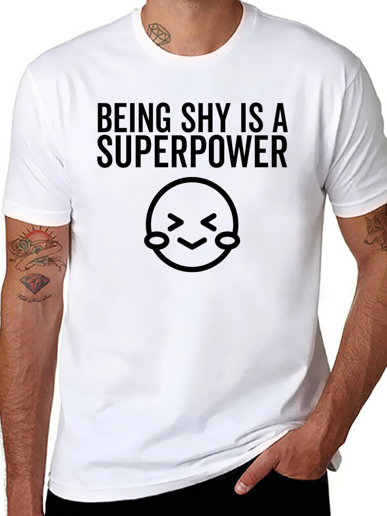 Shy Superpower Graphic Tee - Unisex Cotton T-Shirt