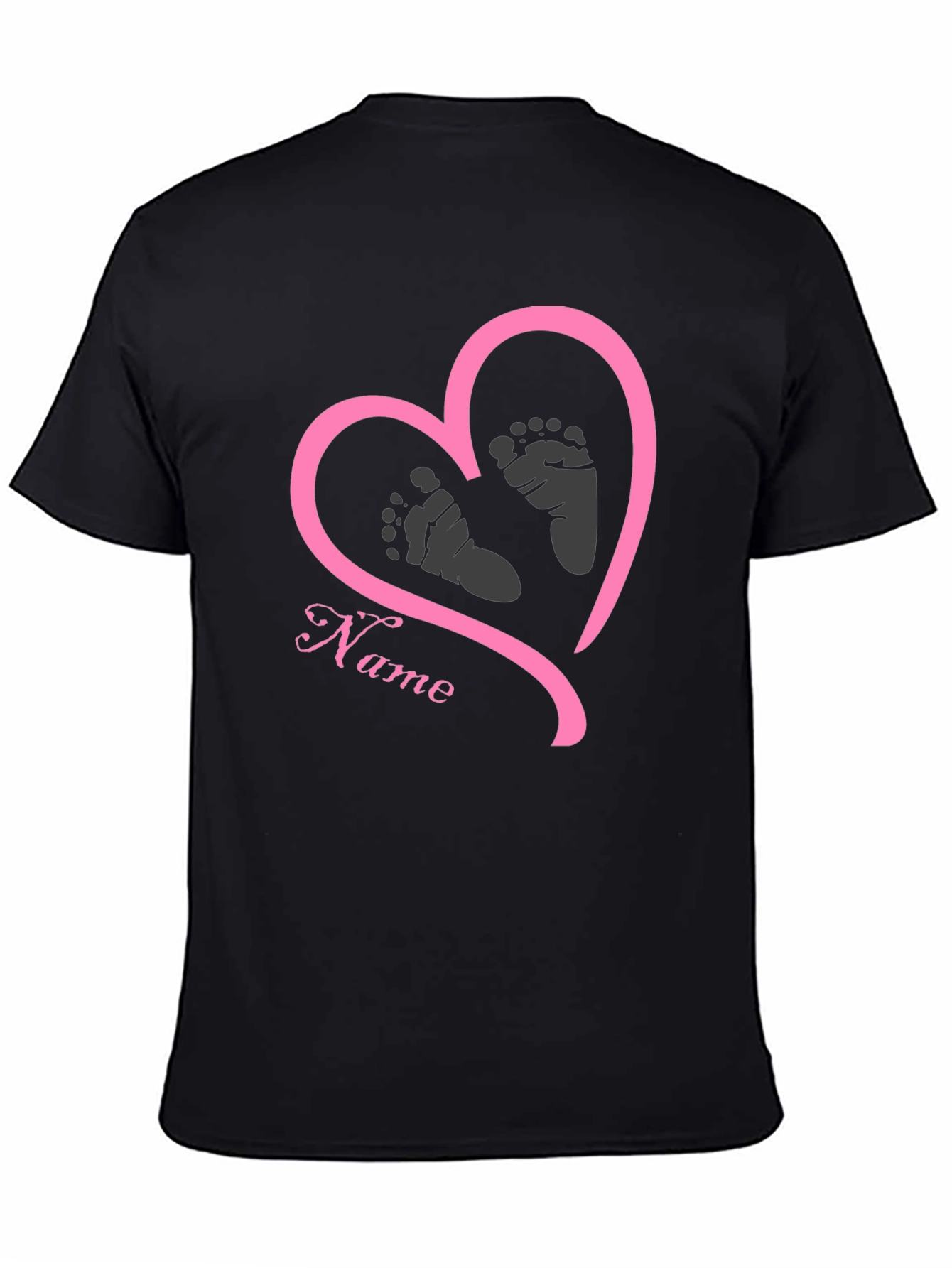Baby Feet Heart T-Shirt - Personalized Name Tee