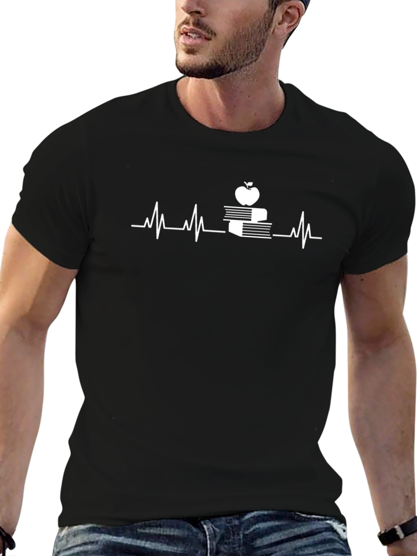 Teachers Heartbeat T-Shirt - Apple & Books Design