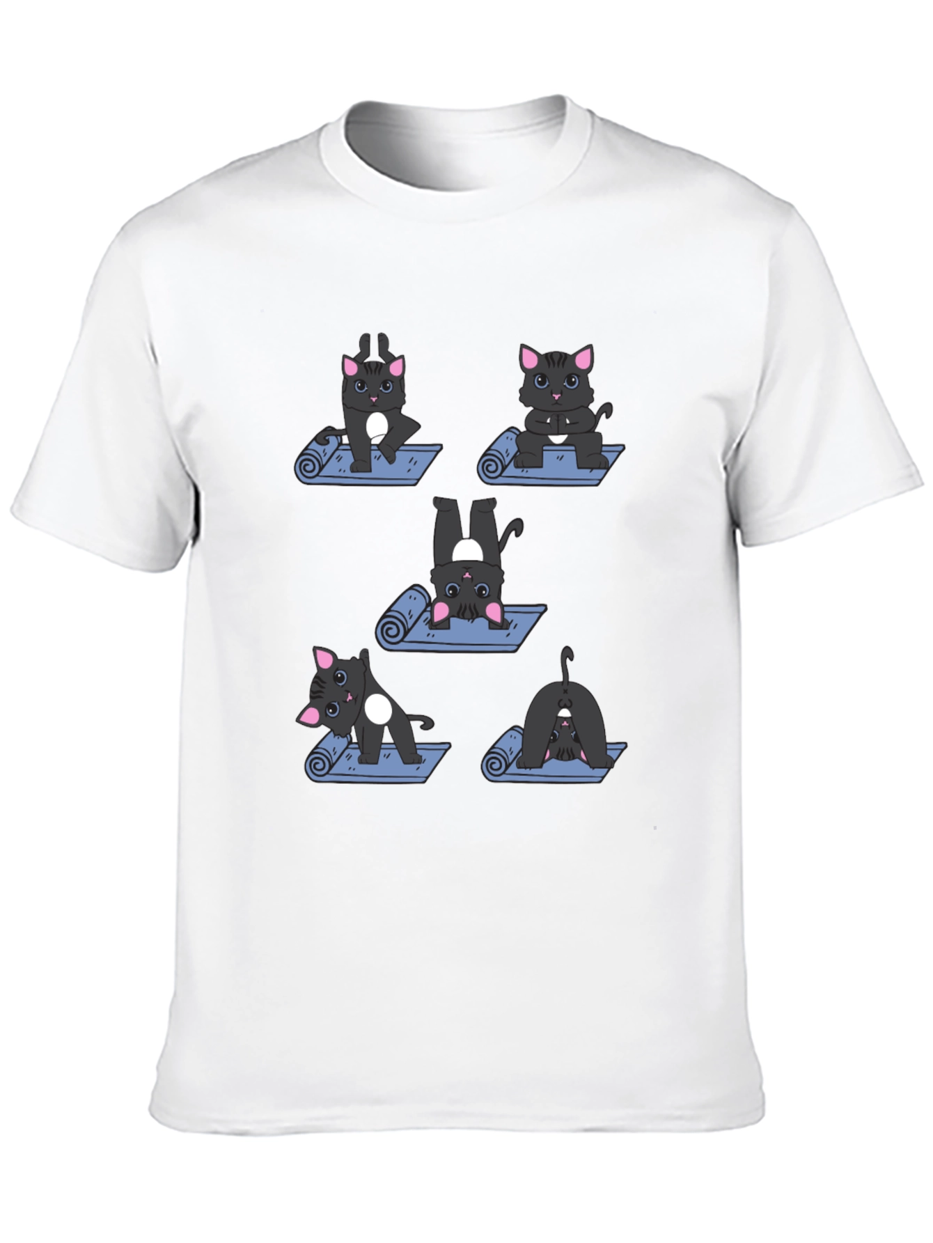 Yoga Cat T-Shirt - Funny Cartoon Tee