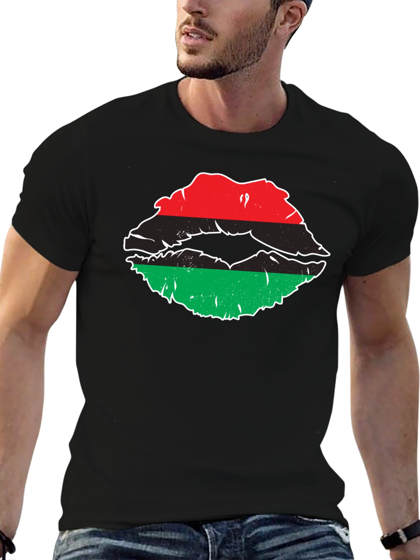 Pan African Lips T-Shirt - Black Pride Tee