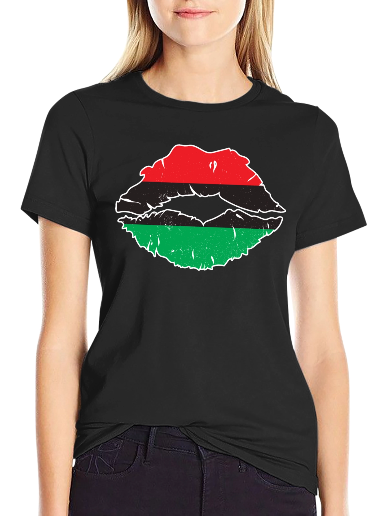 Pan African Lips T-Shirt - Black Pride Tee